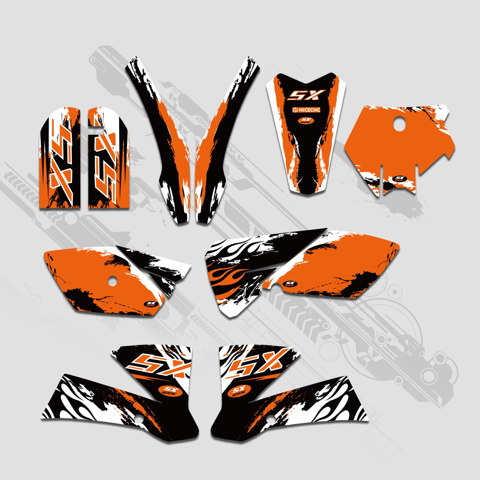 Motorrad Volle Grafiken Decals Aufkleber Set Für KTM SX 85-105 2003-2005