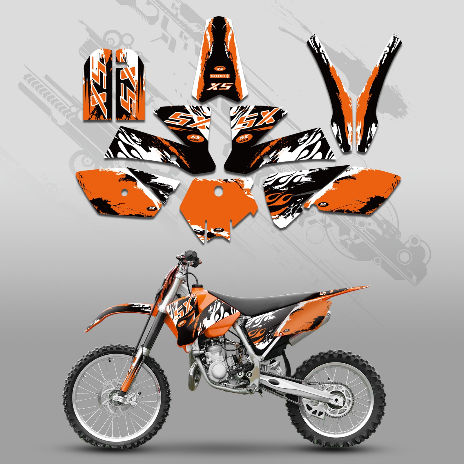Motorrad Volle Grafiken Decals Aufkleber Set Für KTM SX 85-105 2003-2005