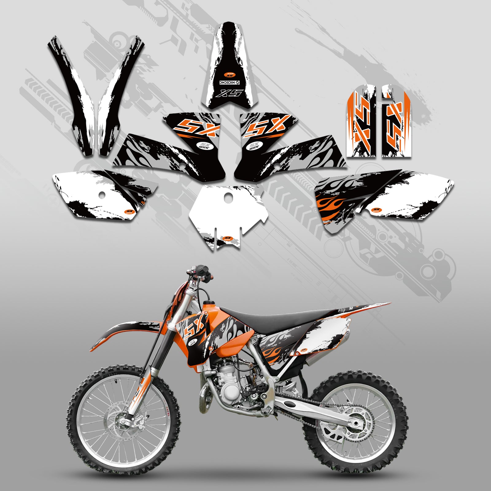 Komplettes Grafik-Aufkleber-Set für KTM SX 85-105 2003-2005