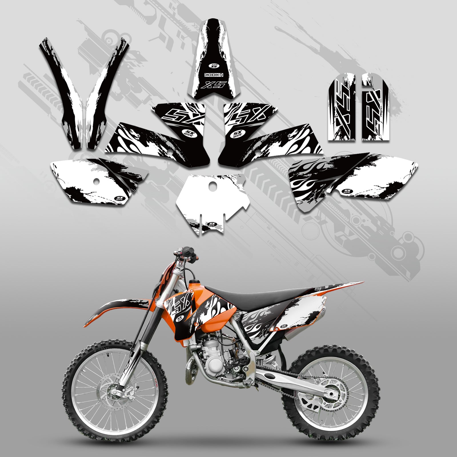 Komplettes Grafik-Aufkleber-Set für KTM SX 85-105 2003-2005