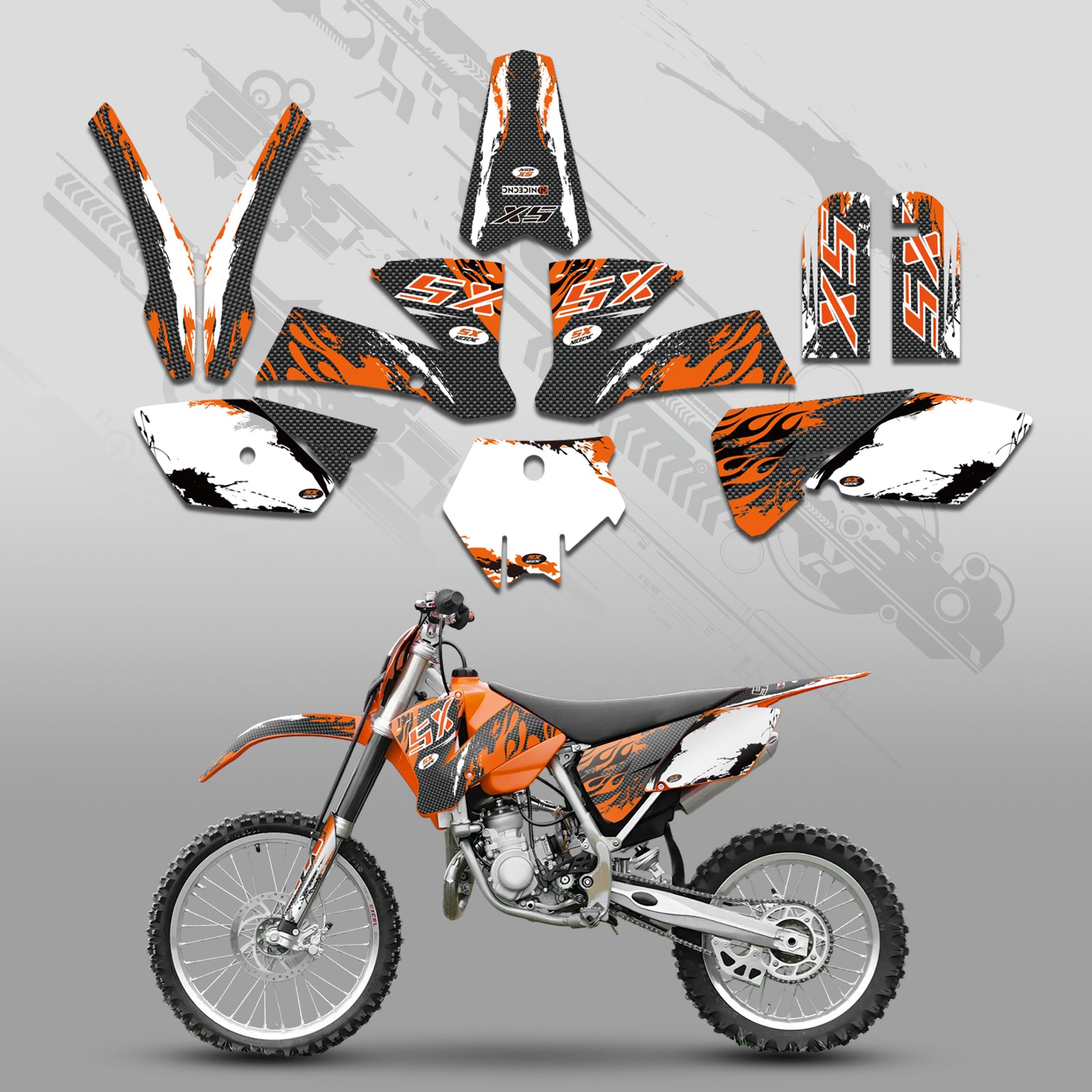 Komplettes Grafik-Aufkleber-Set für KTM SX 85-105 2003-2005