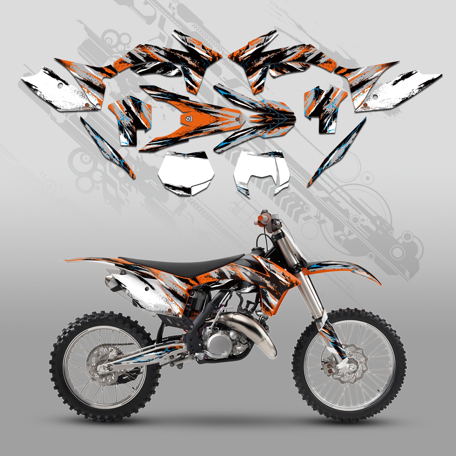 Komplettes Grafik-Aufkleber-Set für KTM SX 2011–2012 XCW 2013