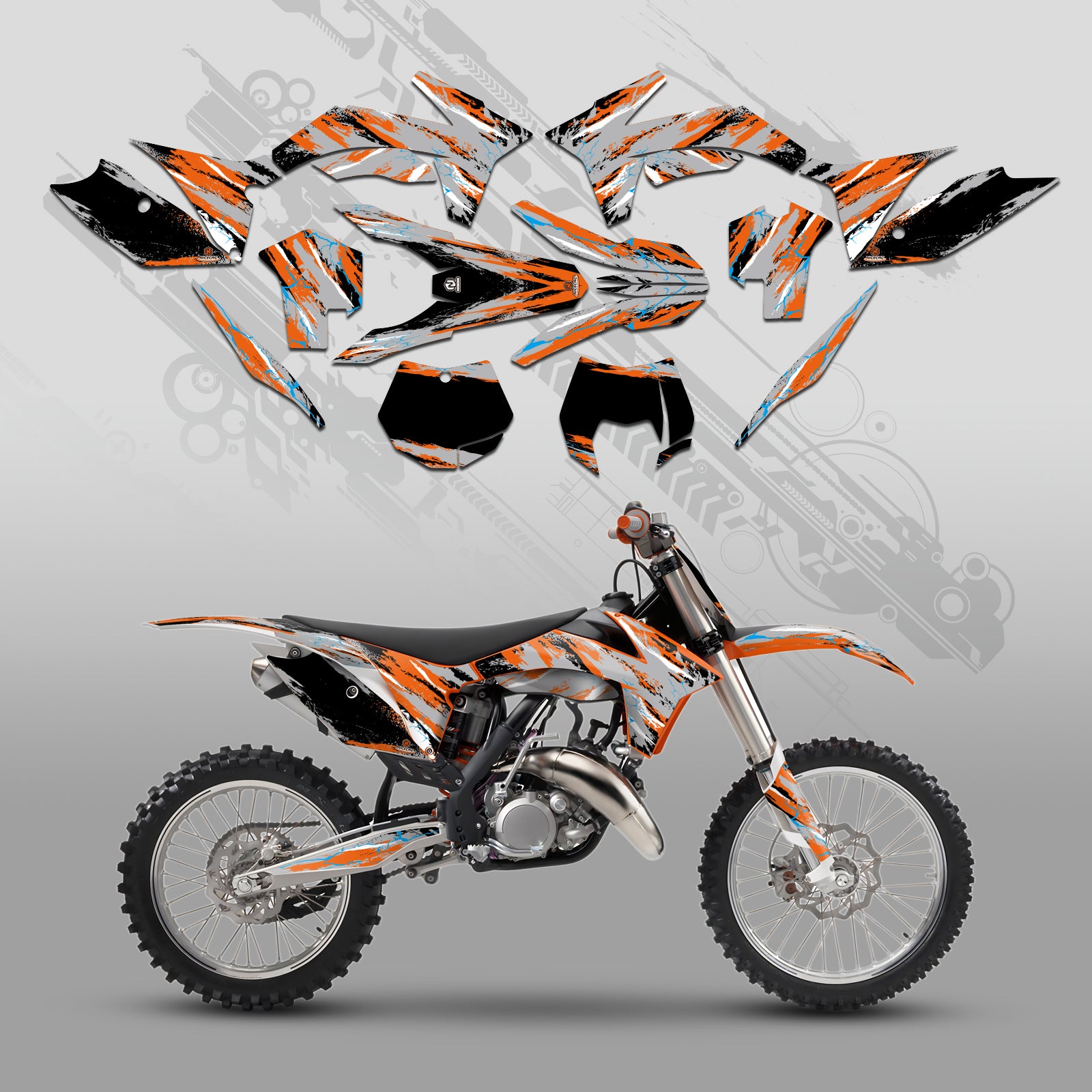Komplettes Grafik-Aufkleber-Set für KTM SX 2011–2012 XCW 2013