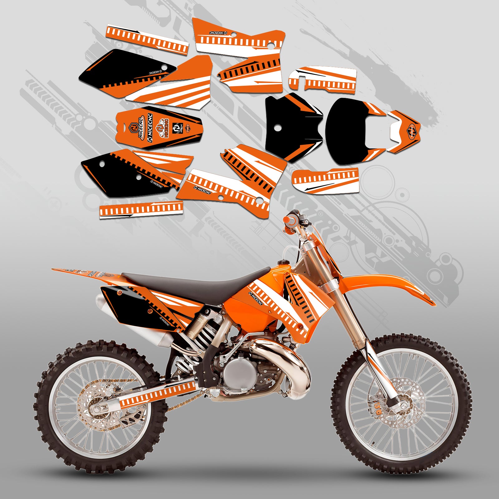 Motorrad Volle Grafik Aufkleber Aufkleber Set Für KTM SX 2005-2006