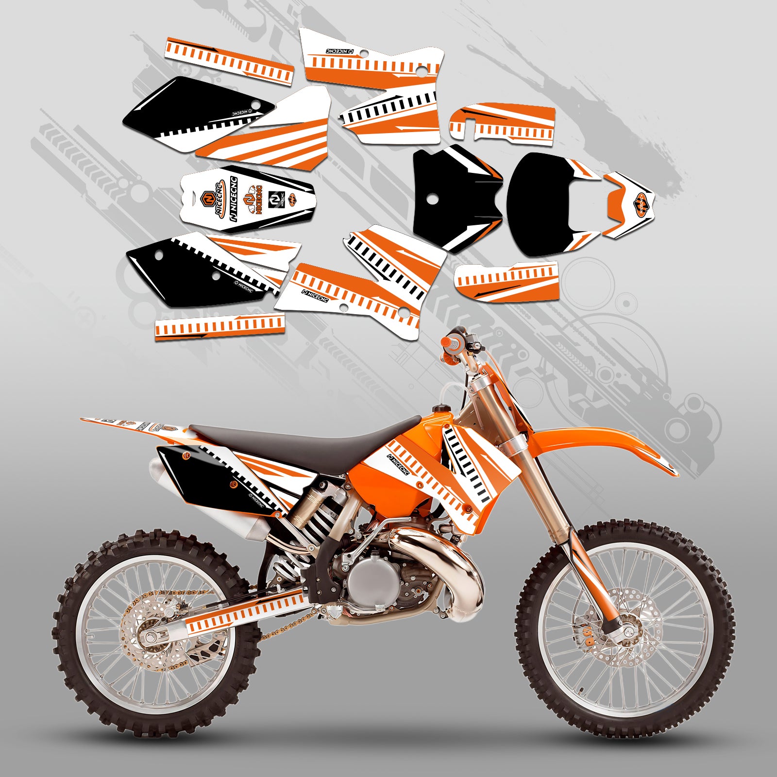 Motorrad Volle Grafik Aufkleber Aufkleber Set Für KTM SX 2005-2006