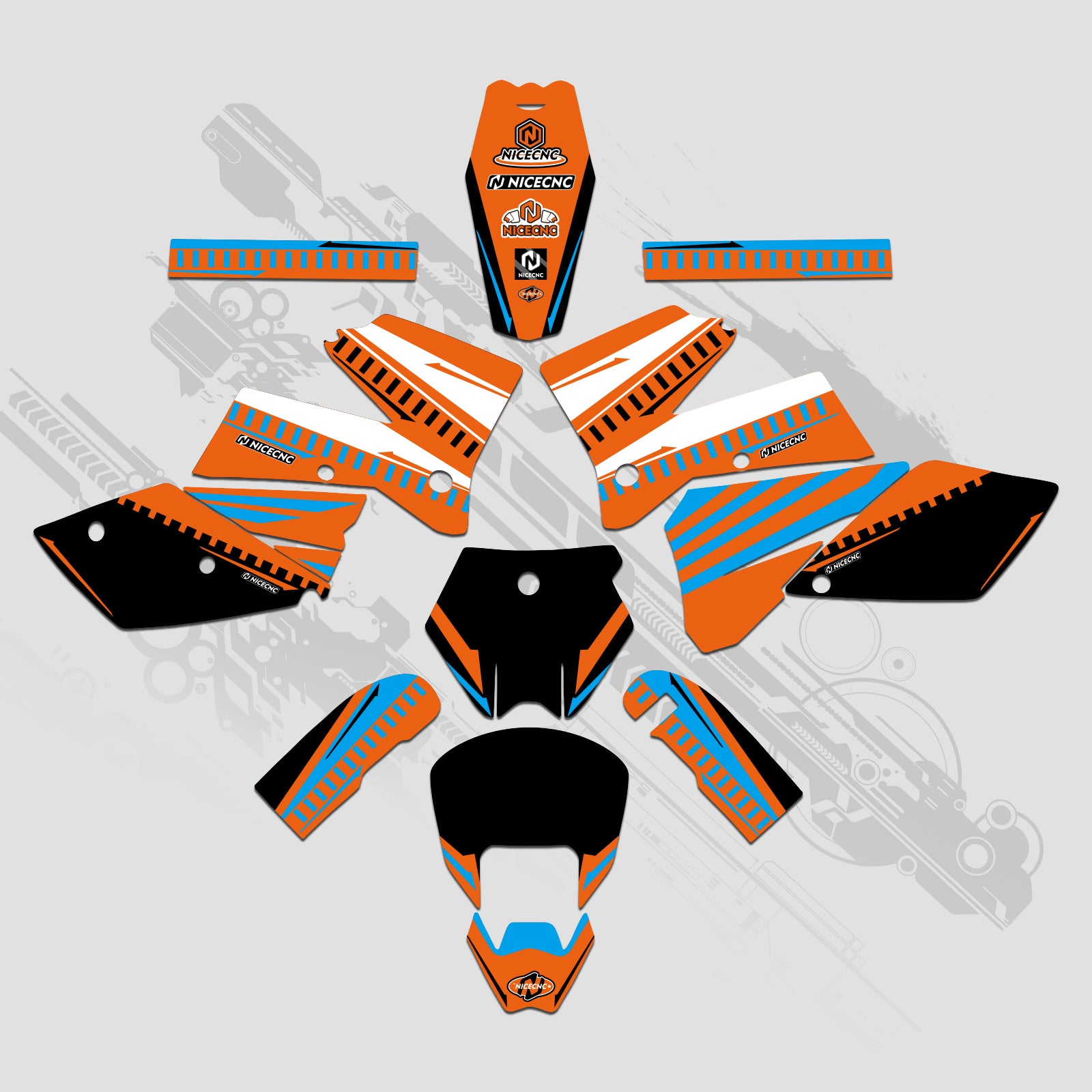 Komplettes Grafik-Aufkleber-Set für KTM SX 2005-2006