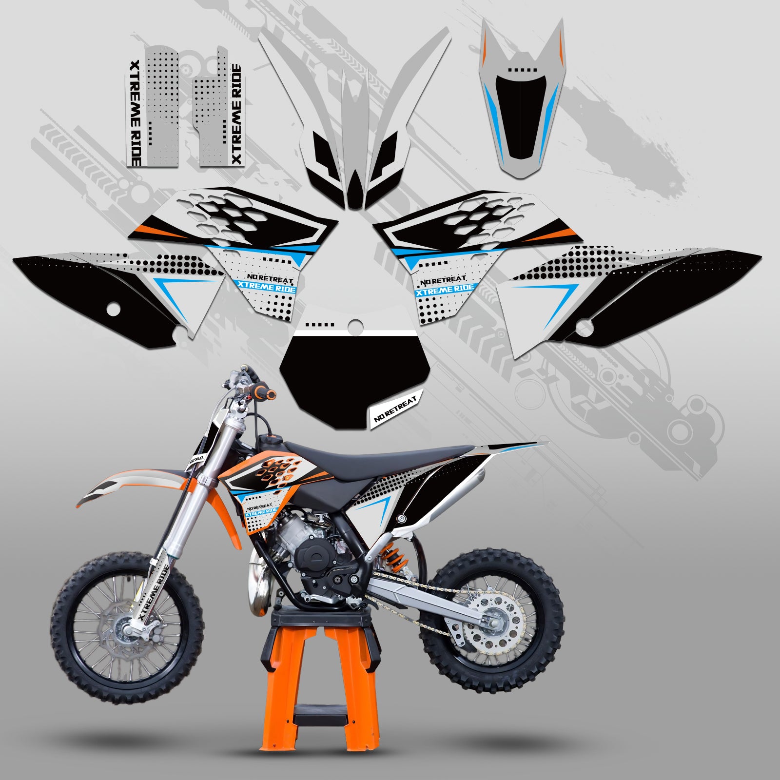Komplettes Grafik-Aufkleber-Set für KTM SX65 2009–2015