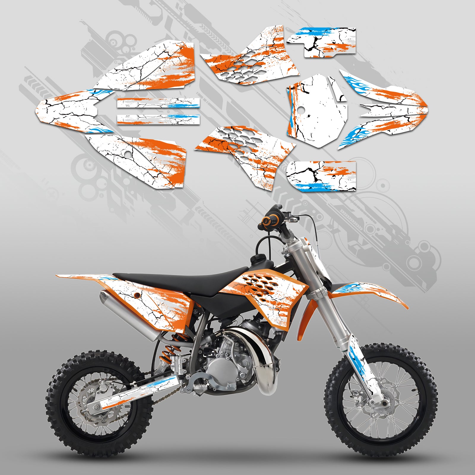 Motorrad Volle Grafiken Aufkleber Aufkleber Set Für KTM SX50 2009-2015