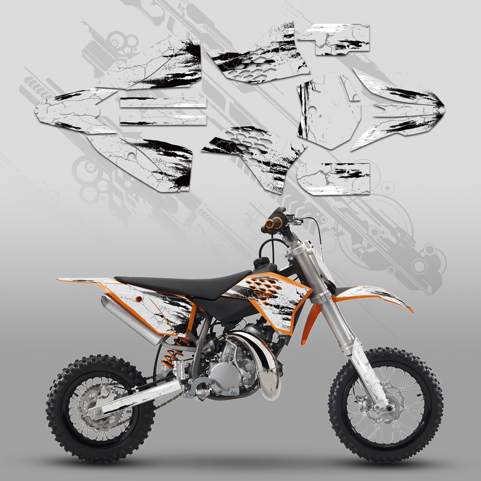 Komplettes Grafik-Aufkleber-Set für KTM SX50 2009–2015