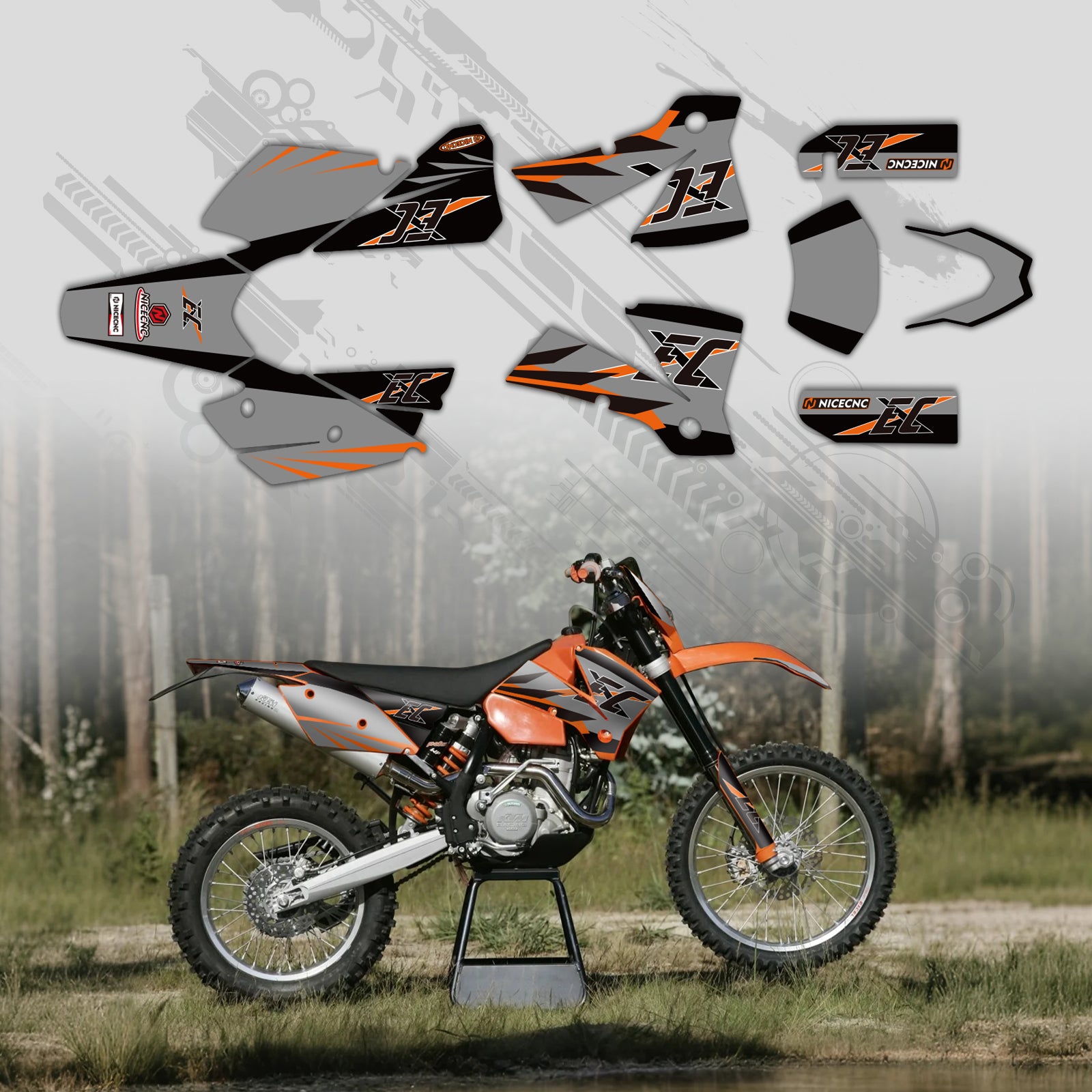 Motorrad Volle Grafiken Decals Aufkleber Kit Für KTM EXC 2001-2002