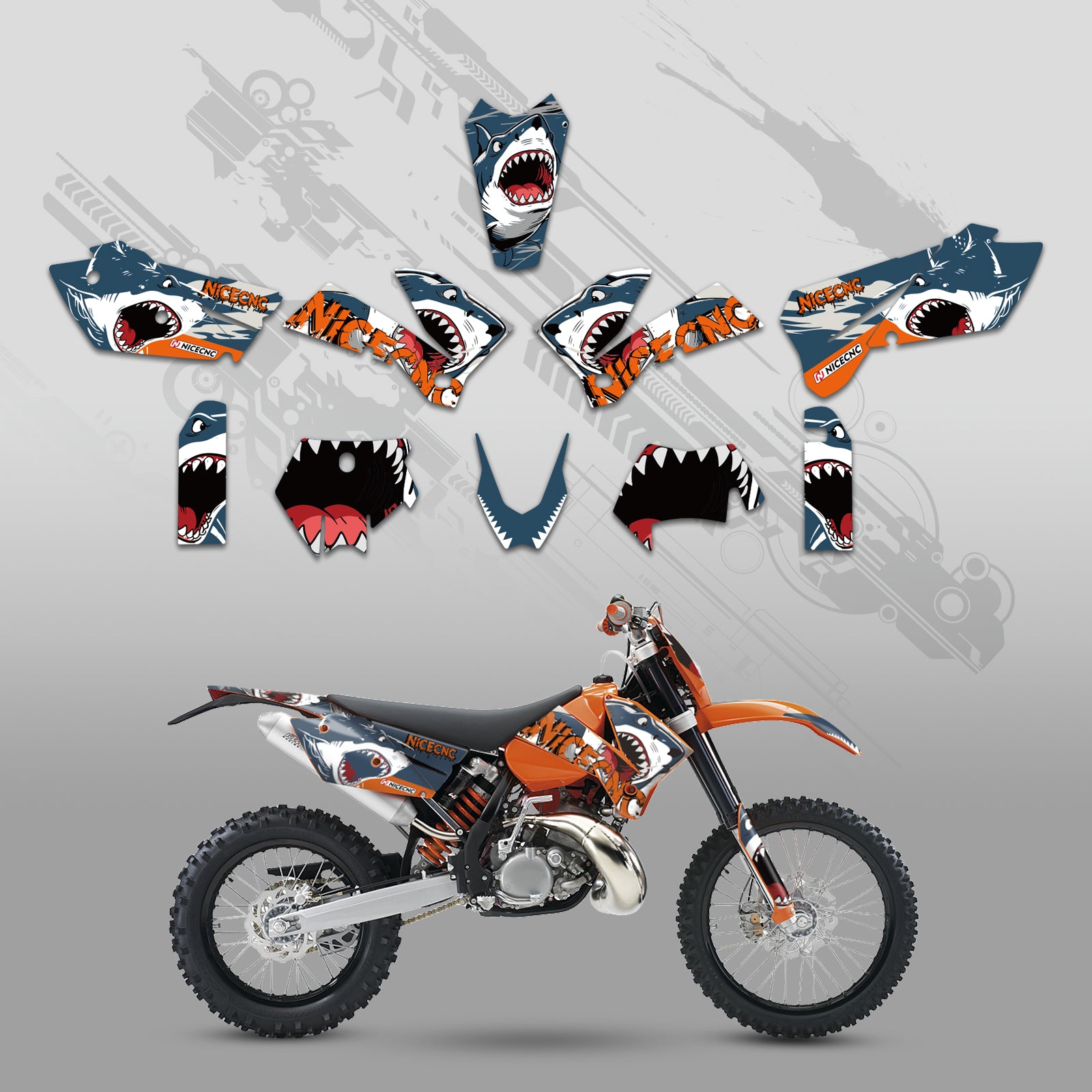 Motorrad-Dekor-Set (komplett) für KTM EXC 2005-2007