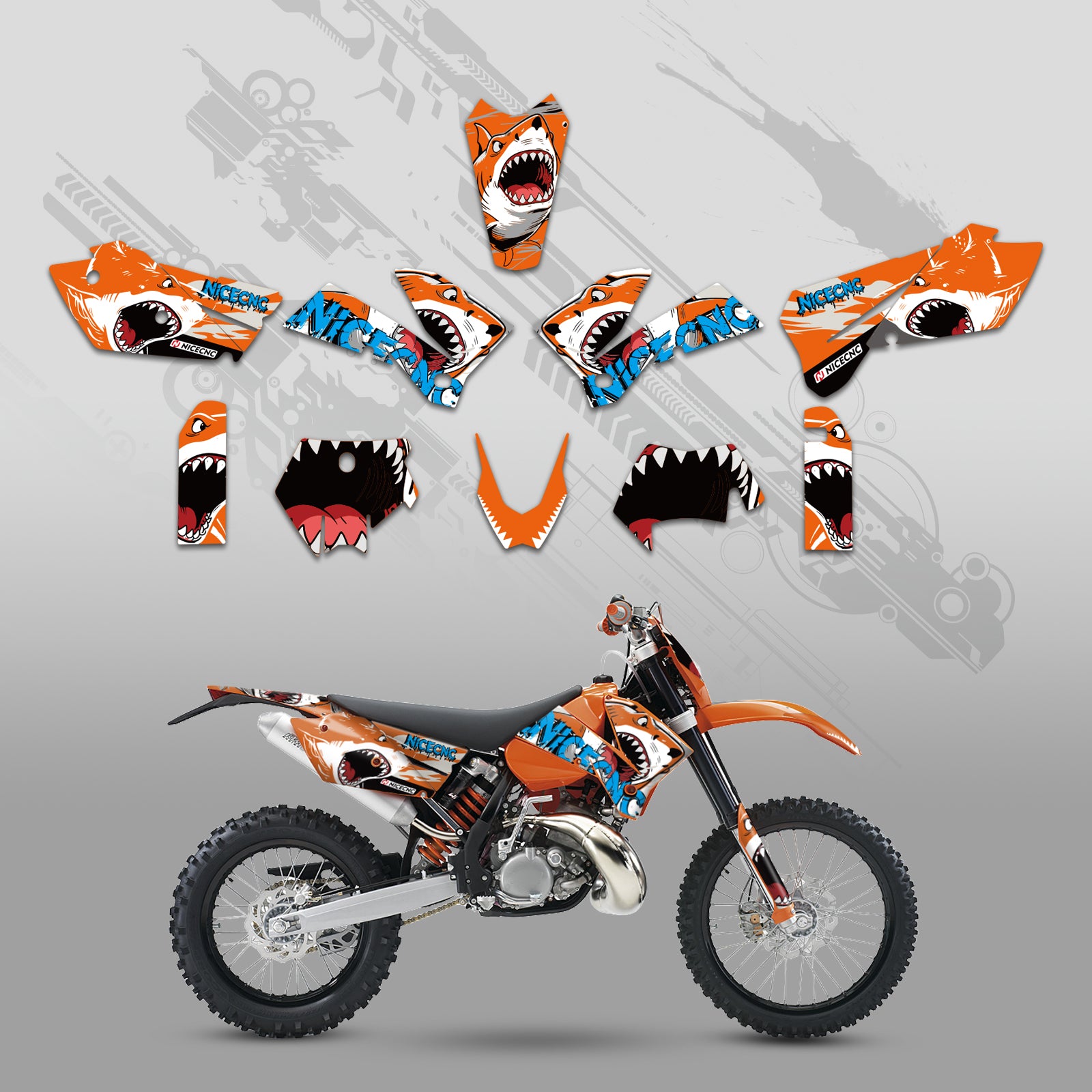 Motorrad-Dekor-Set (komplett) für KTM EXC 2005-2007
