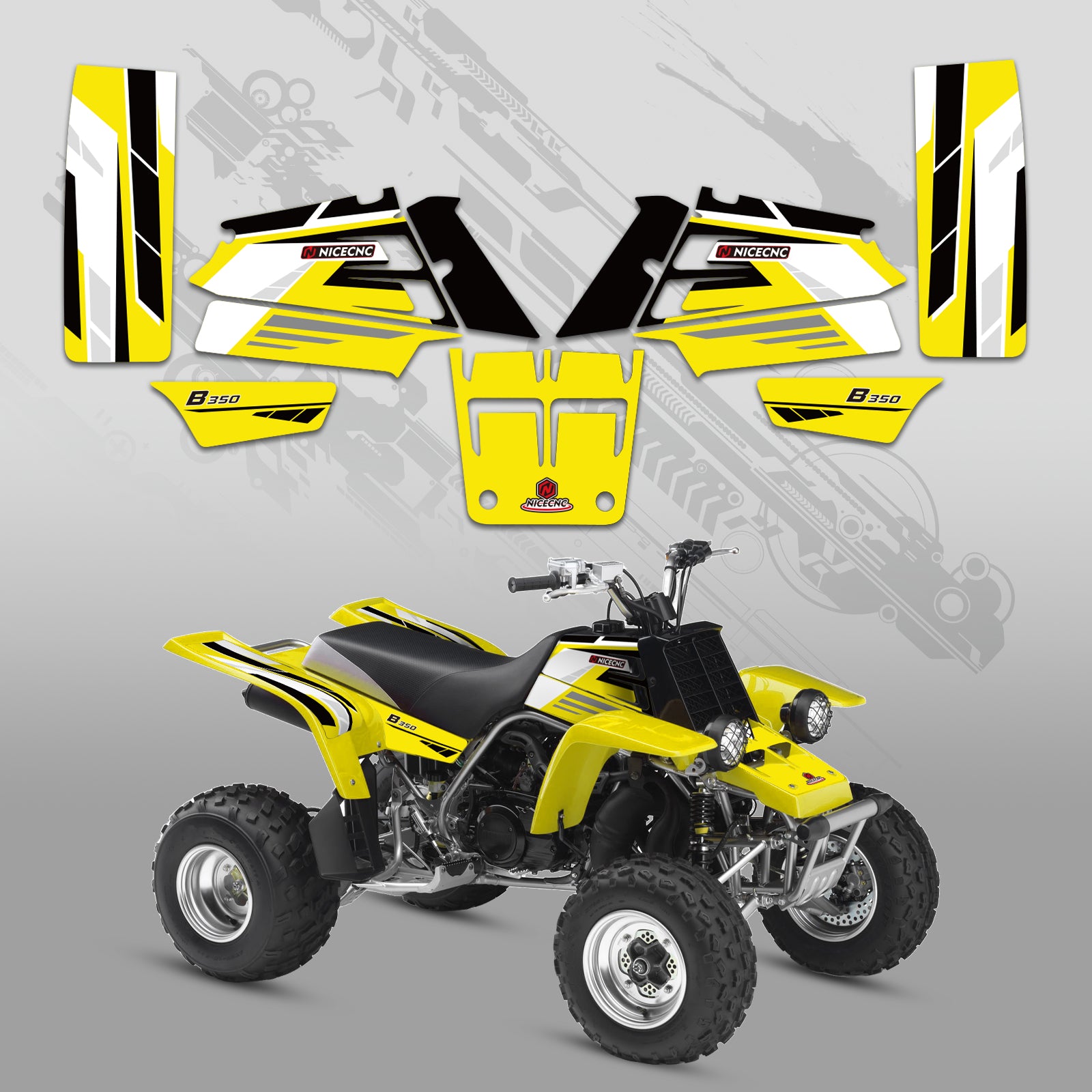 Komplettes ATV-Dekor-Set für YAMAHA BANSHEE 350 (1987–2006)