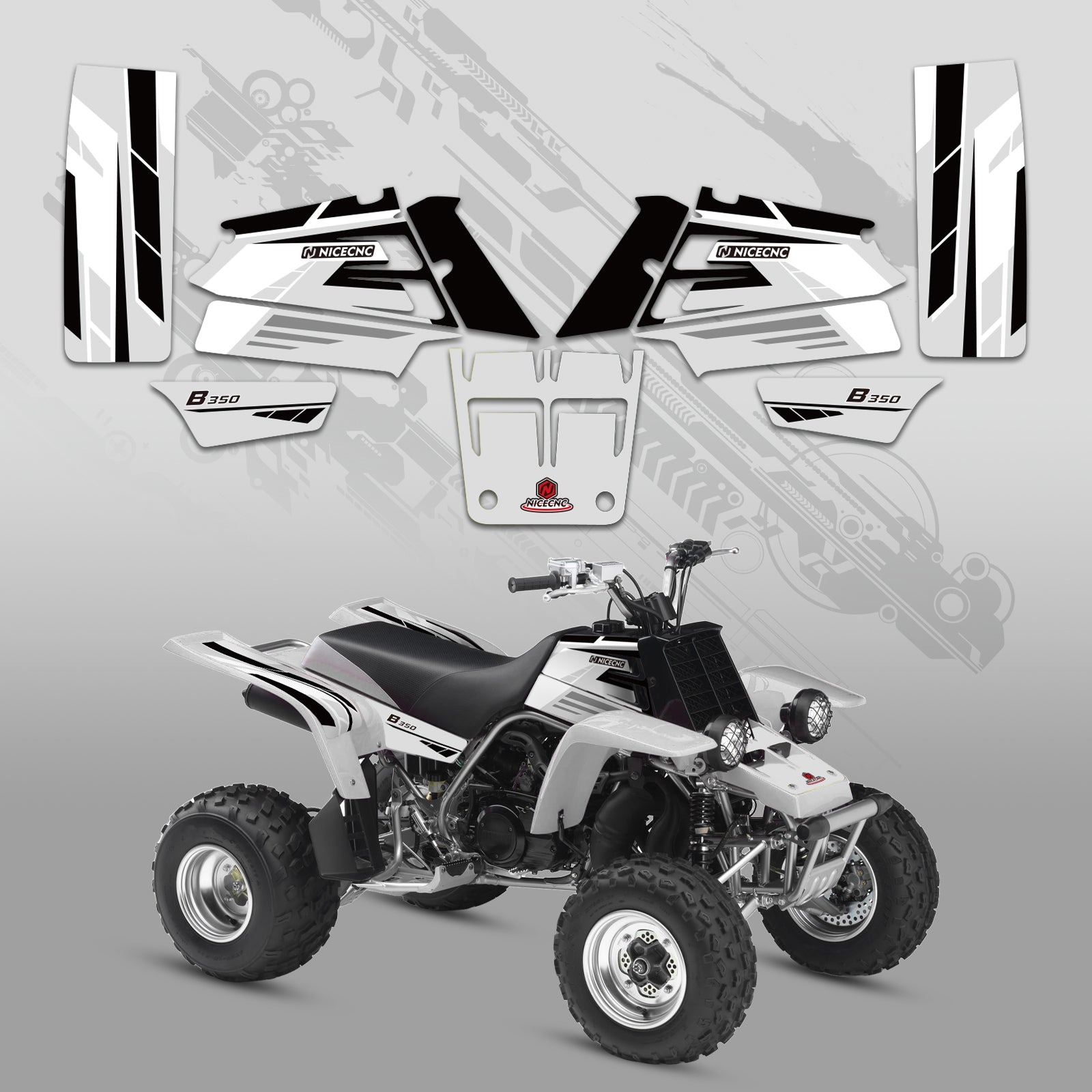 Komplettes ATV-Dekor-Set für YAMAHA BANSHEE 350 (1987–2006)