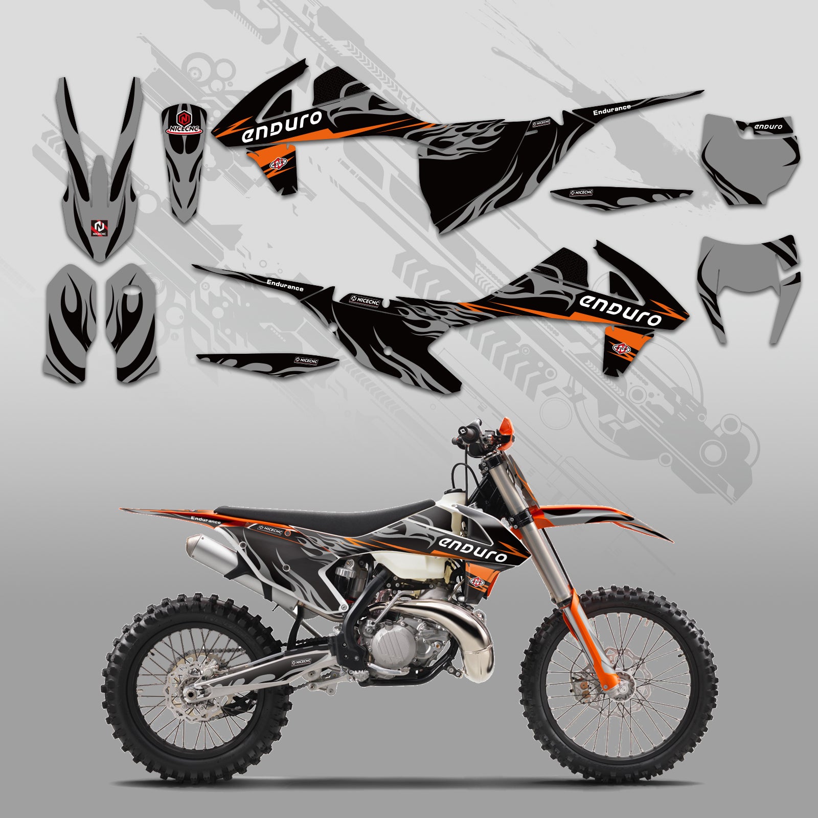 Motorrad-Vollgrafik-Dekor-Aufkleber-Kit für KTM EXC/XC/XCF 2017-2019