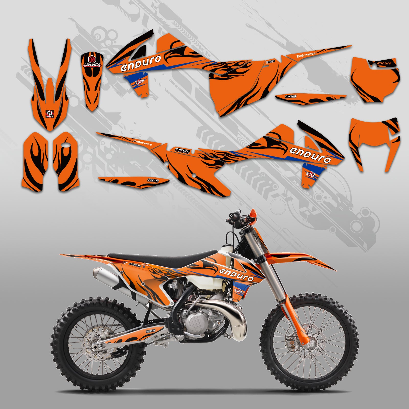 Motorrad-Vollgrafik-Dekor-Aufkleber-Kit für KTM EXC/XC/XCF 2017-2019