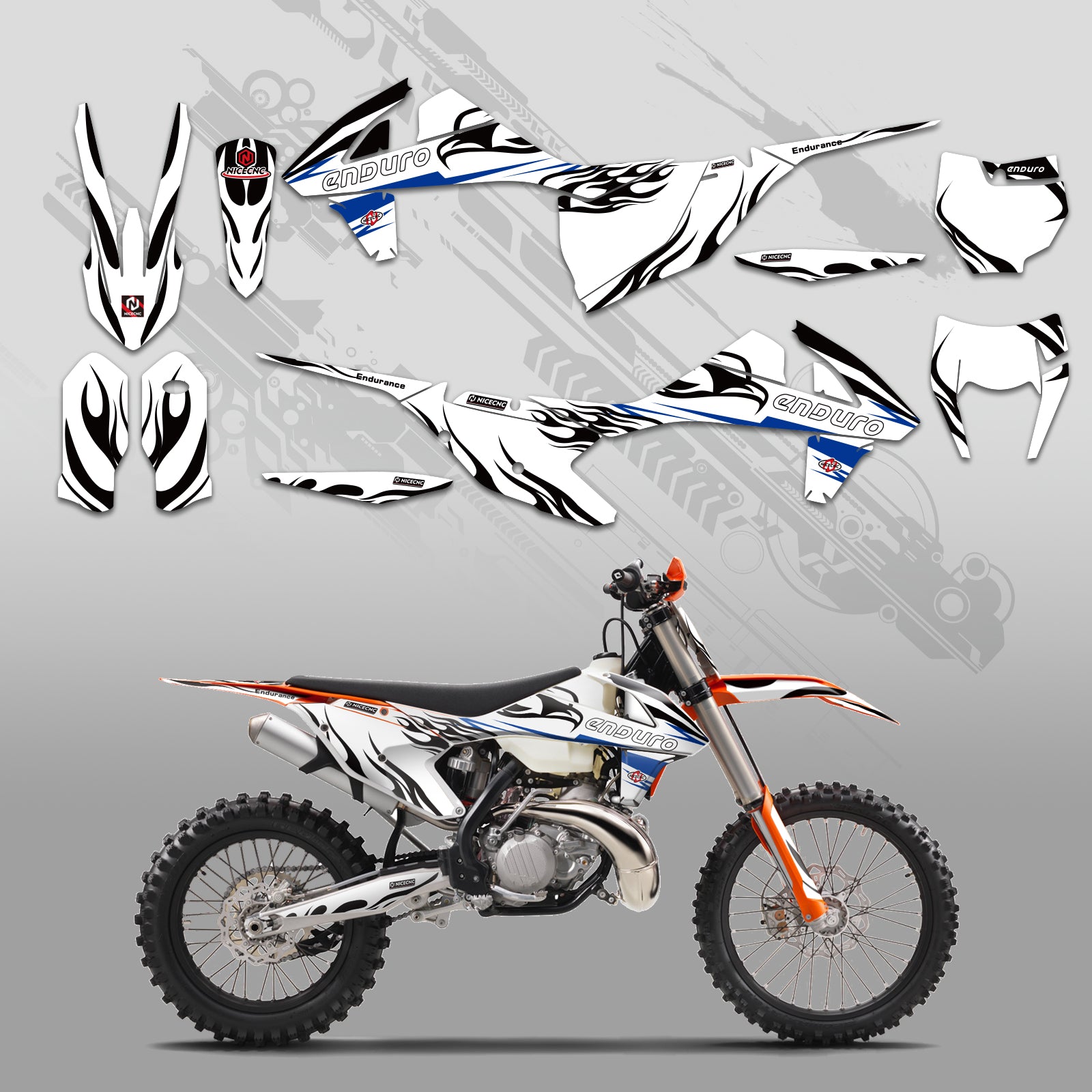 Offroad-Motorrad Vollgrafik-Dekor-Aufkleber-Kit für KTM EXC/XC/XCF 2017-2019