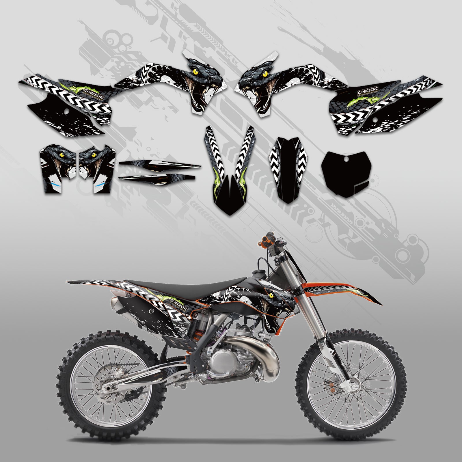 Motorrad-Vollgrafik-Dekor-Aufkleber-Kit für KTM SX XC 125-450F 2013-2015 EXC XC-W XCF-W 2014
