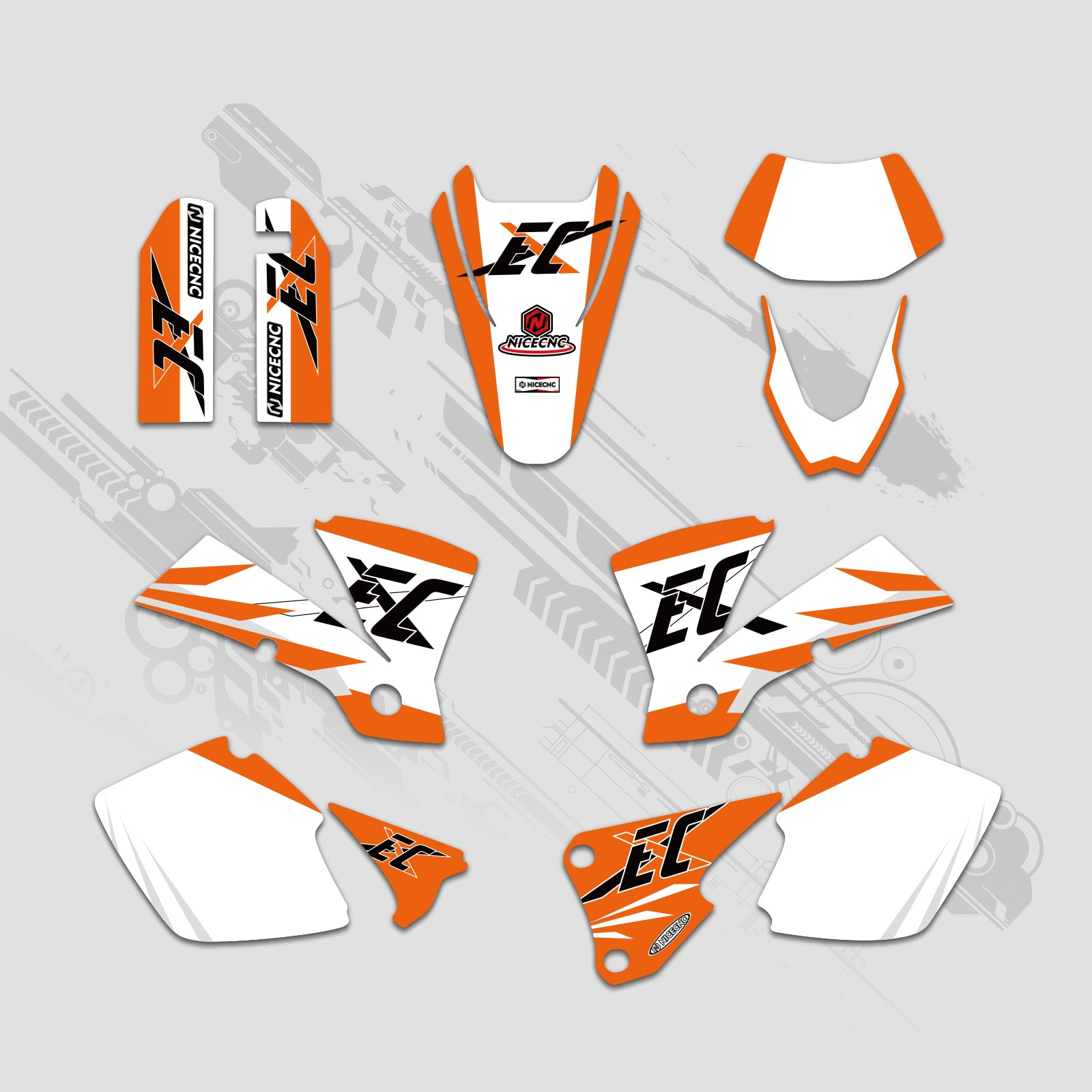 Offroad-Motorrad Vollgrafik-Dekor-Aufkleber-Kit für KTM EXC 2003