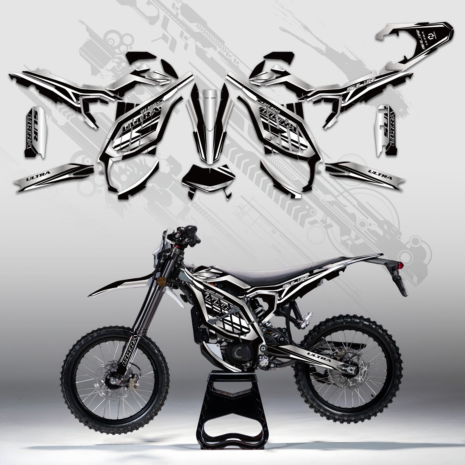 Elektro-Dirtbike Komplett-Dekor Aufkleber-Set für Surron Ultra Bee, alle Baujahre
