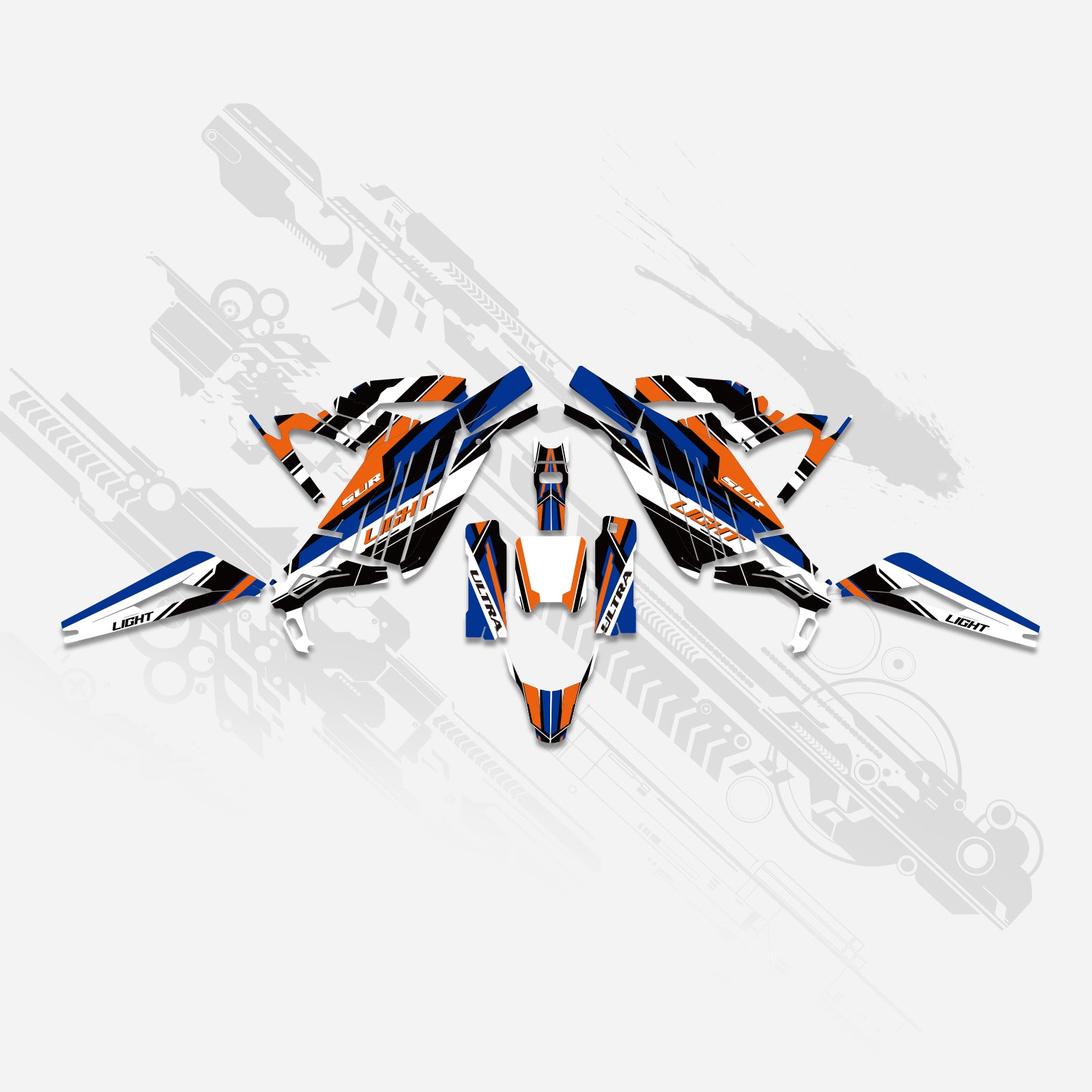 Elektro-Dirtbike Komplett-Dekor Aufkleber-Set für Surron Light Bee X alle Baujahre