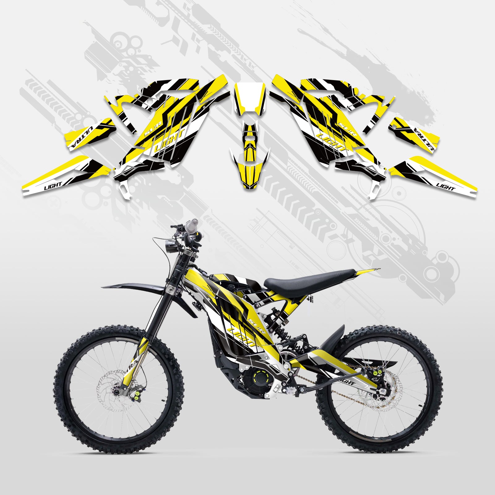 Motorrad Komplett-Dekor Aufkleber-Set für Surron Light Bee X alle Baujahre