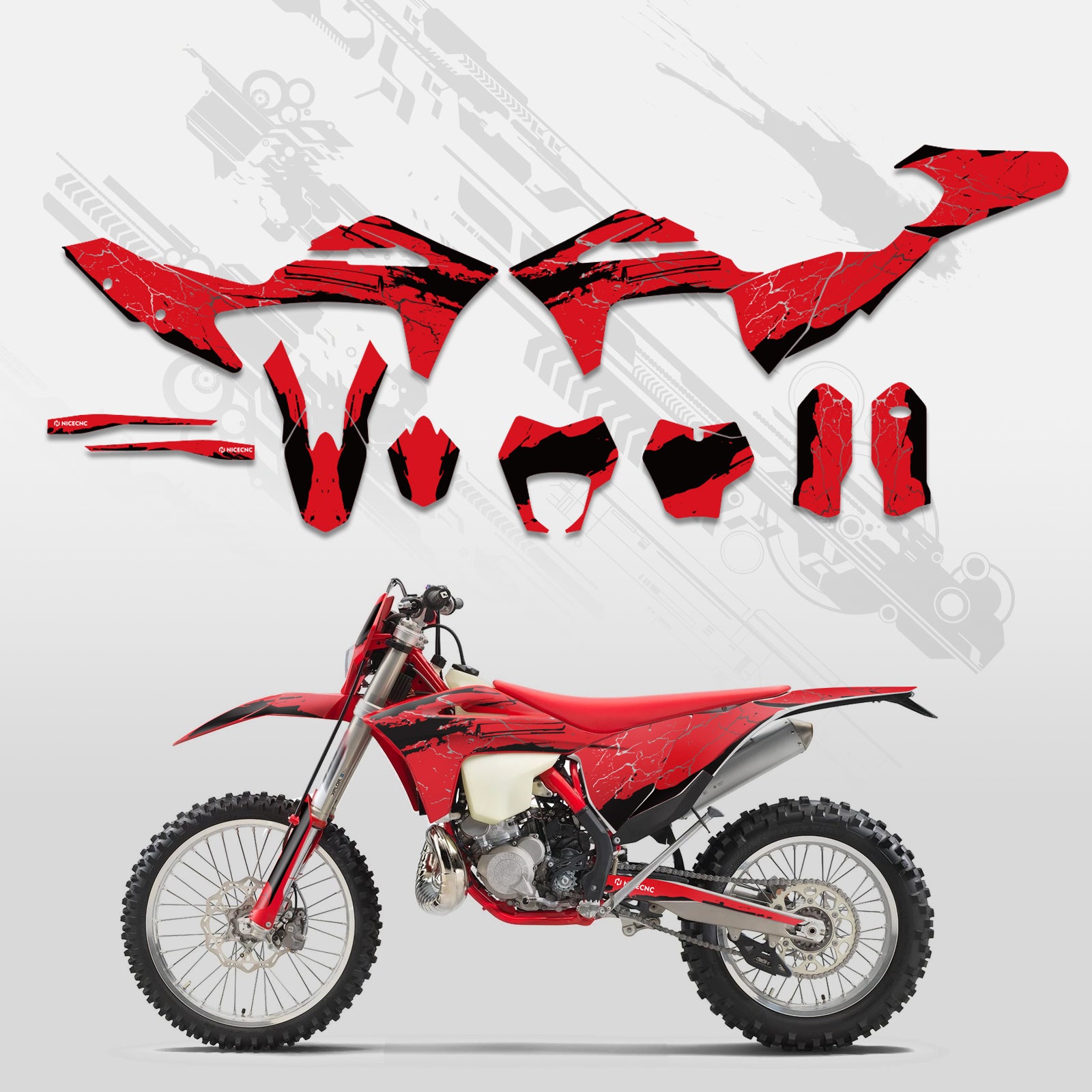 Motorrad Komplett-Dekor Aufkleber-Set für GAS GAS EC Enduro 2021-2023