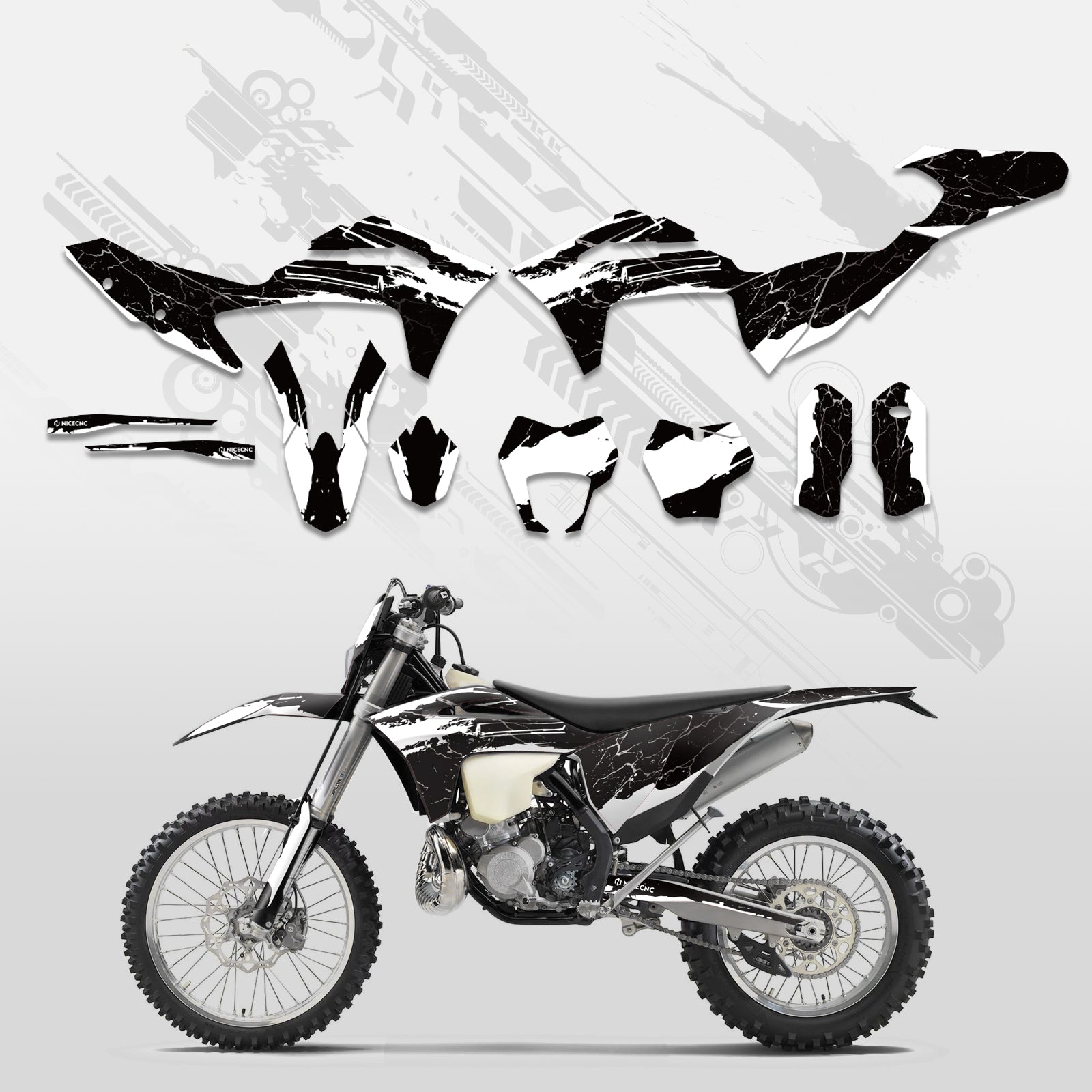 Offroad-Motorrad Komplett-Dekor Aufkleber-Set für GAS GAS EC Enduro 2021–2023