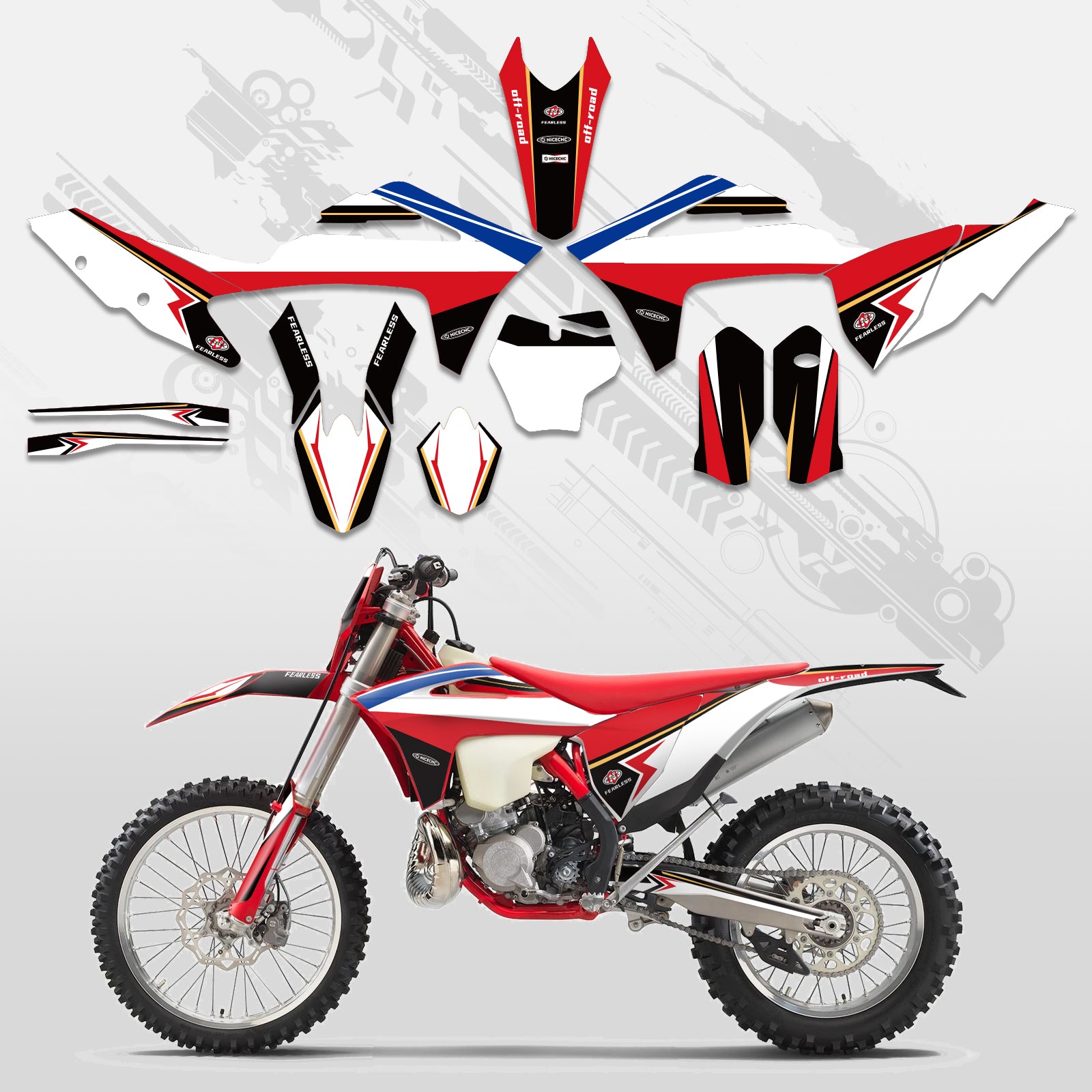 Motorrad Komplett-Dekor Aufkleber-Set für GAS GAS MC Motocross 2021-2023