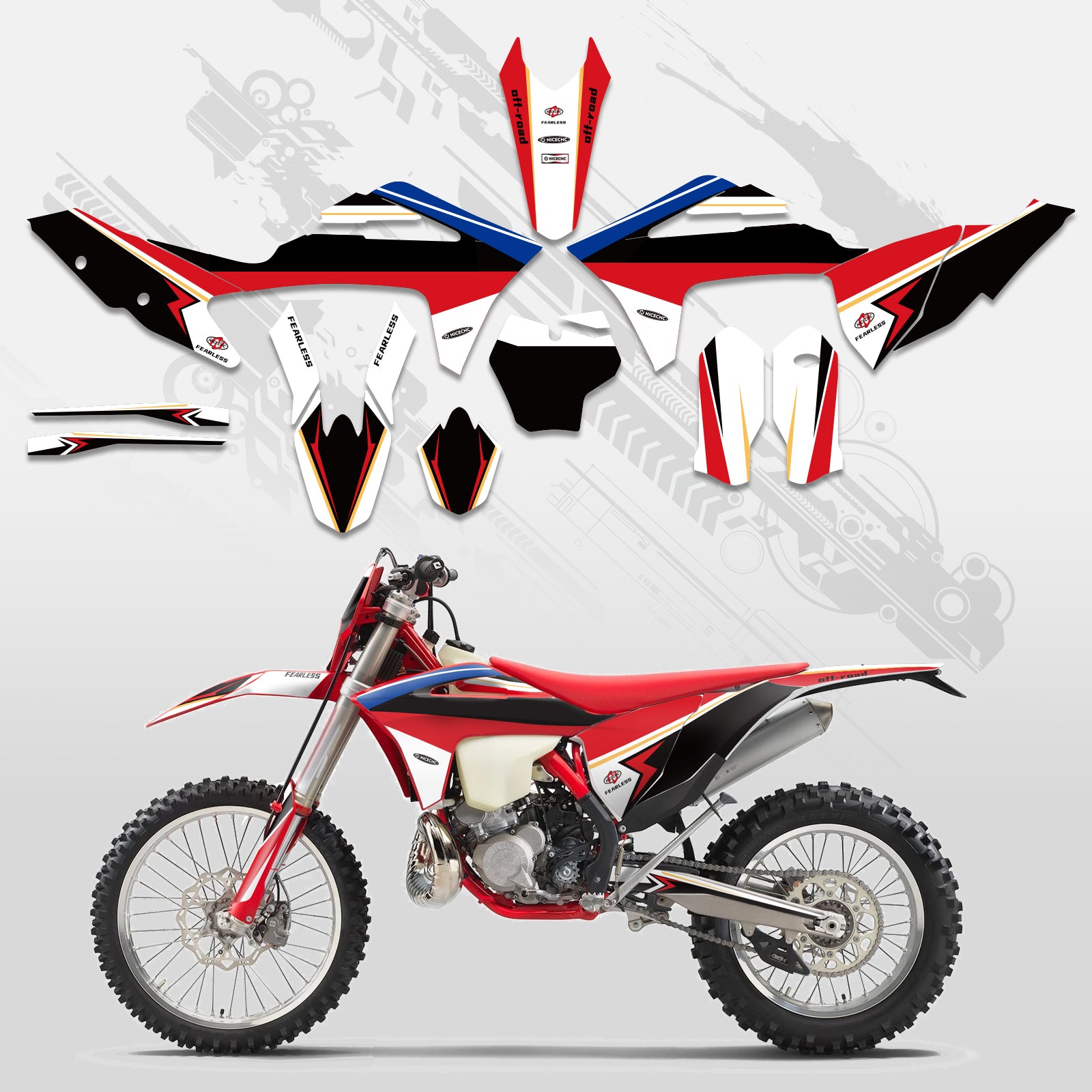 Motorrad Komplett-Dekor Aufkleber-Set für GAS GAS MC Motocross 2021-2023