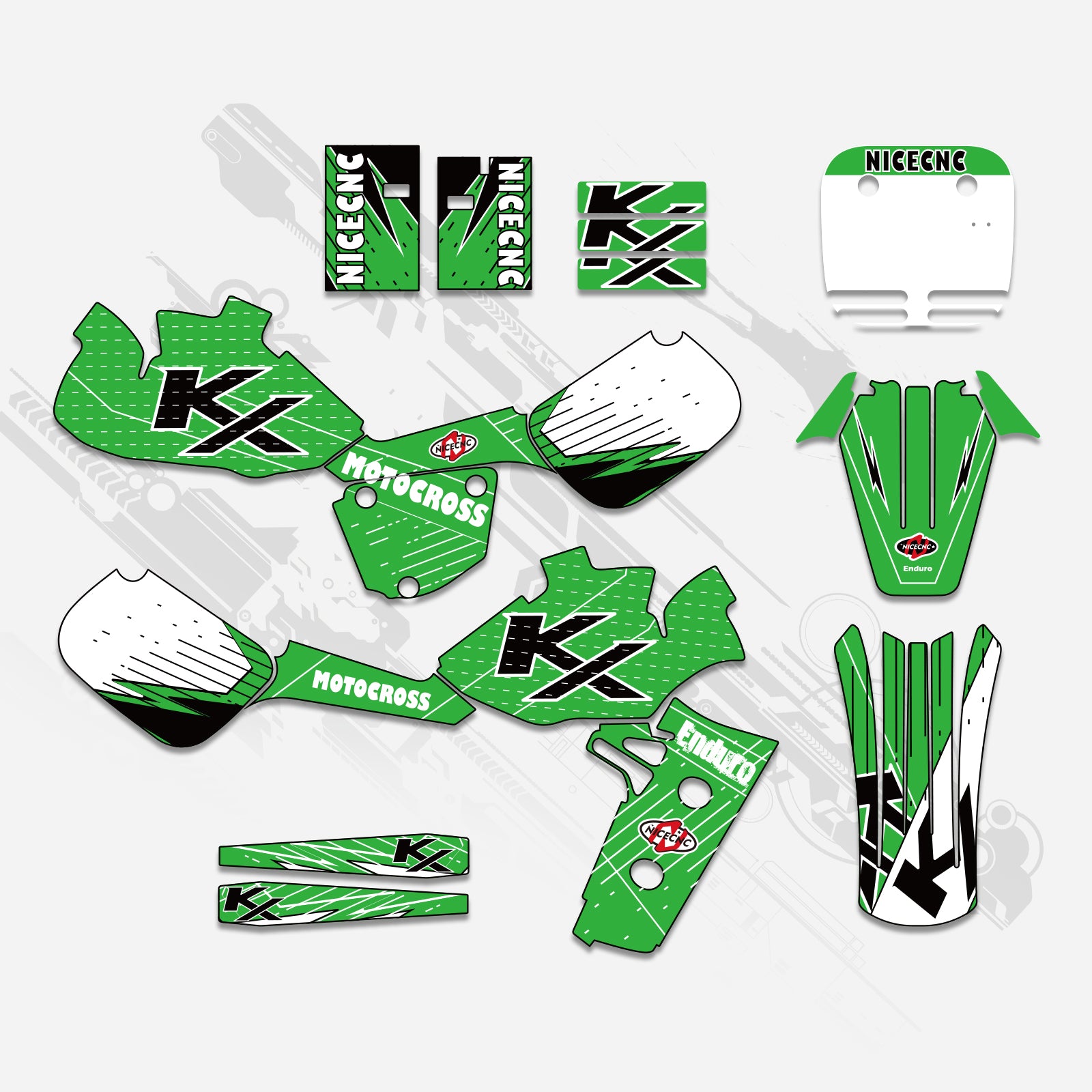 Motorrad Komplett-Graphics Aufkleber Set für KAWASAKI KX60 1985-2004