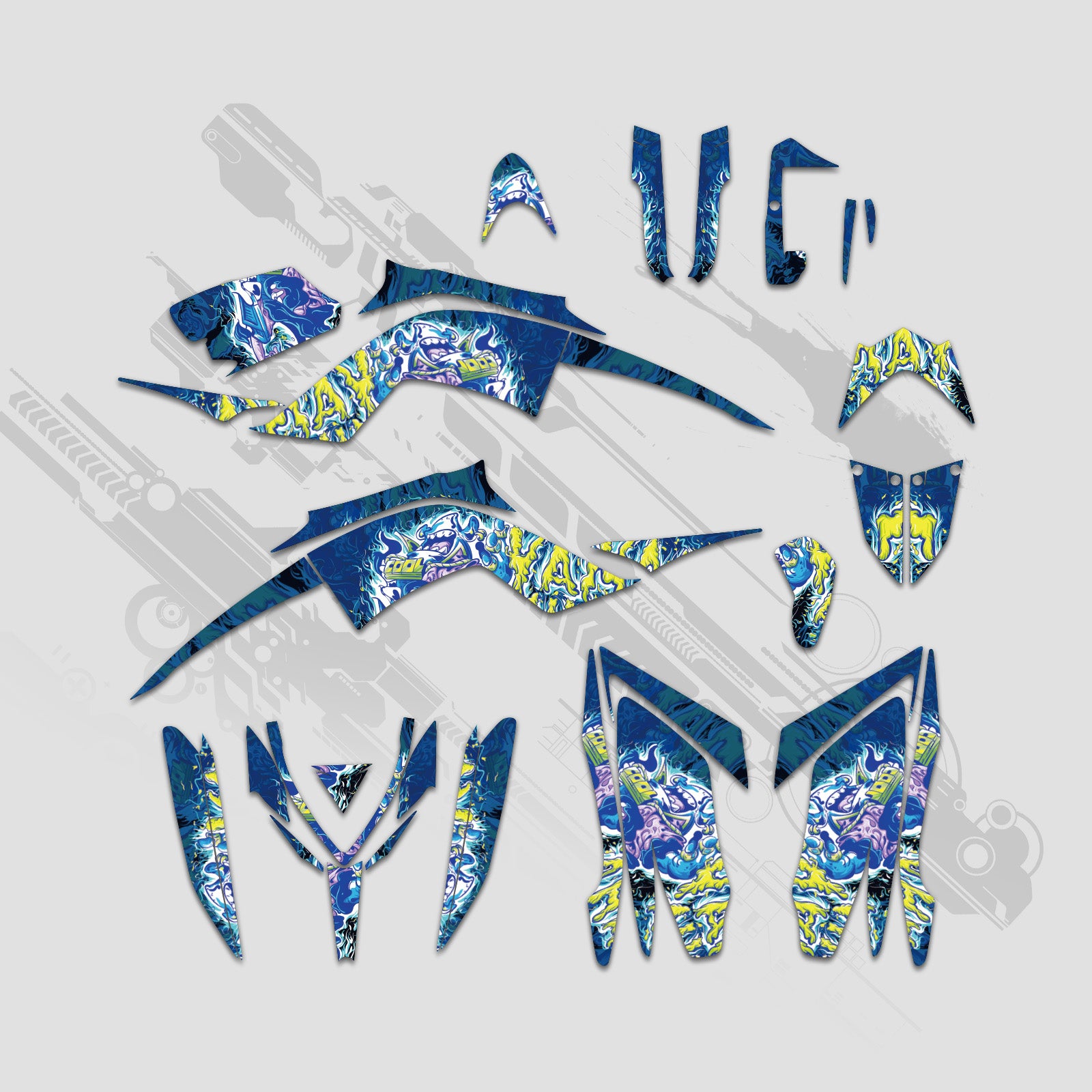 ATV Full Graphics Decal Kit for Yamaha Raptor 700 2013–2023