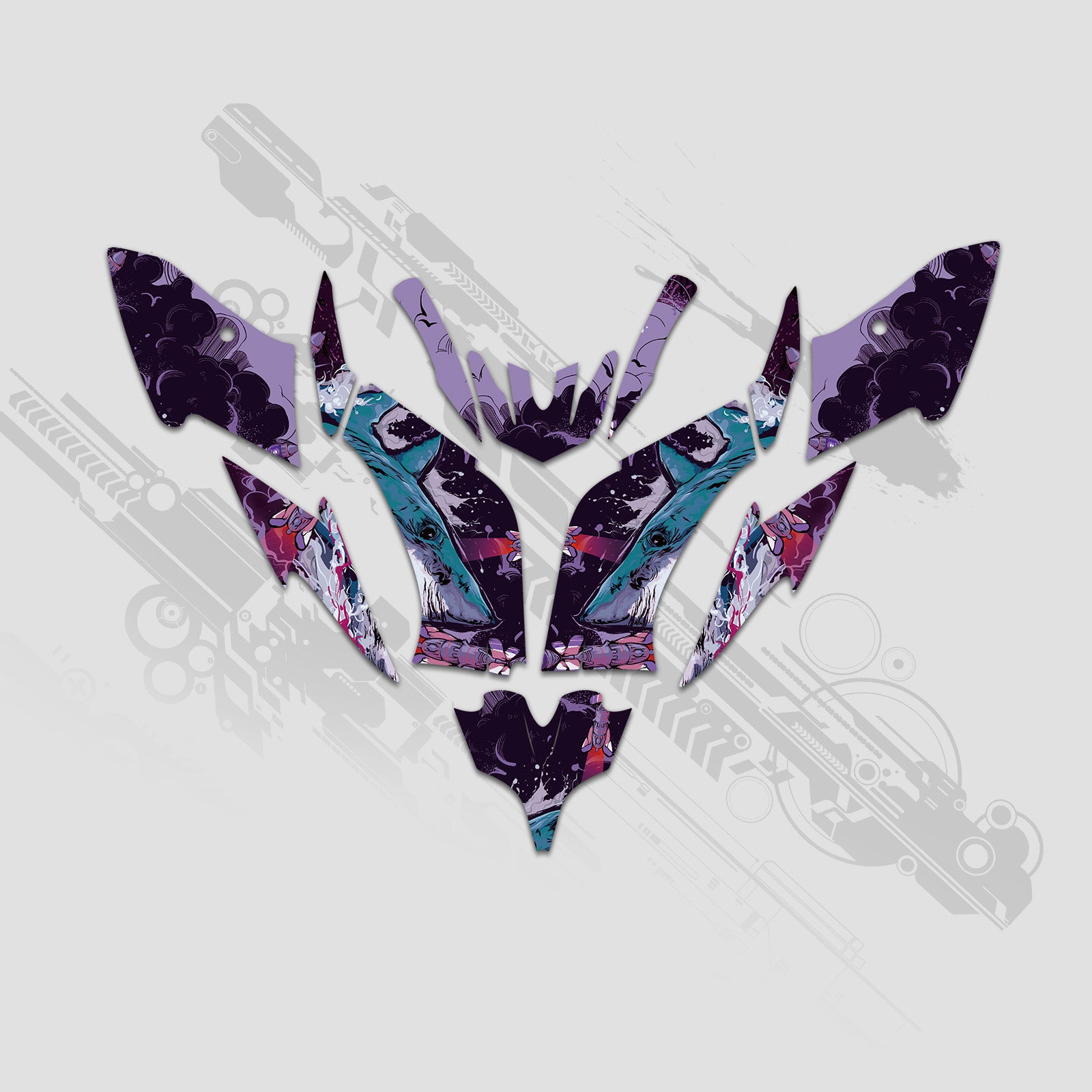 ATV Full Graphics Aufkleber Kit für Yamaha Raptor 250 2008+