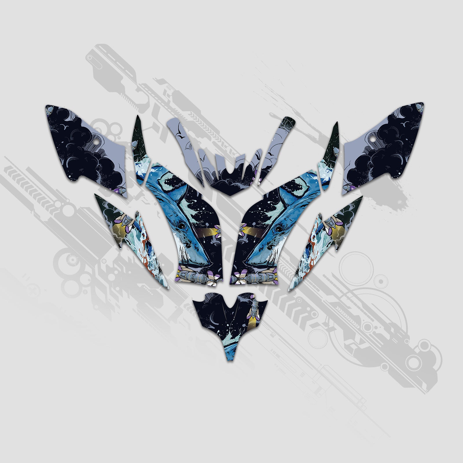 ATV Full Graphics Aufkleber Kit für Yamaha Raptor 250 2008+