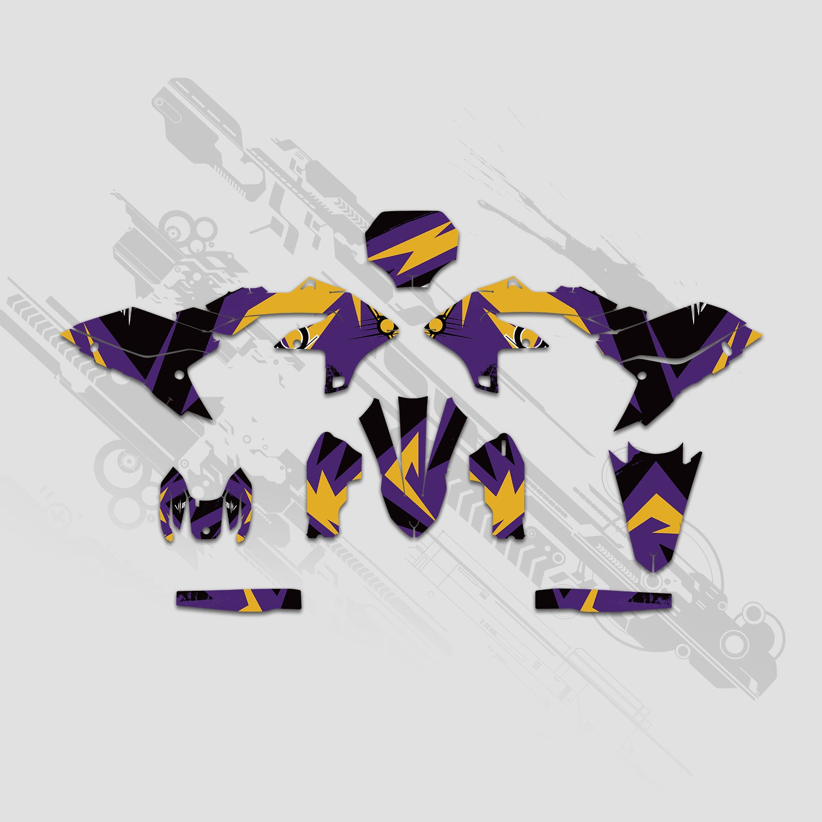 ATV Full Graphics Aufkleber Kit für Yamaha YZ250F YZ450F 2023-2024