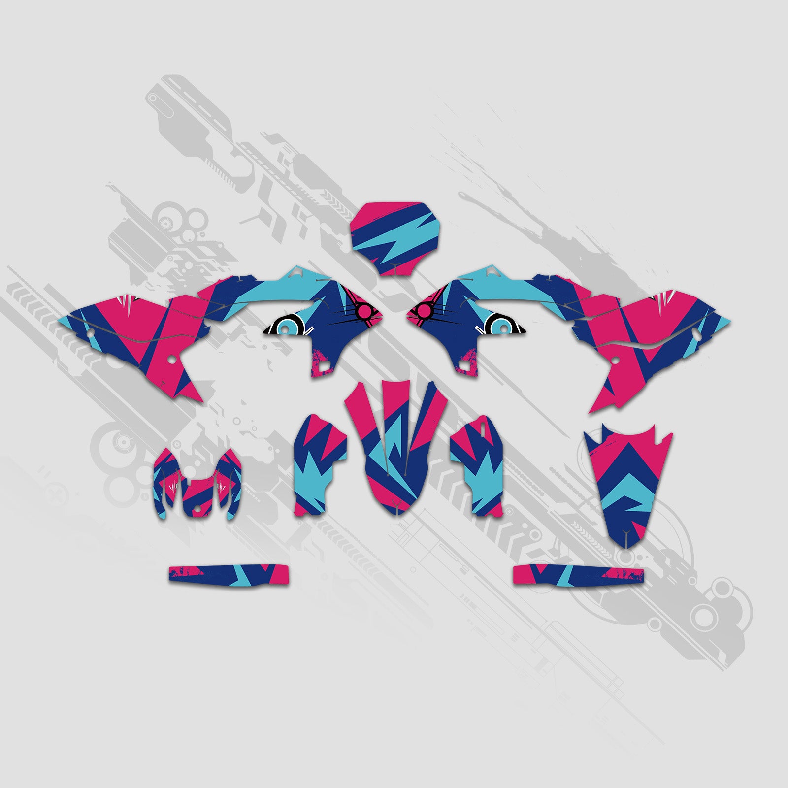 ATV Full Graphics Aufkleber Kit für Yamaha YZ250F YZ450F 2023-2024