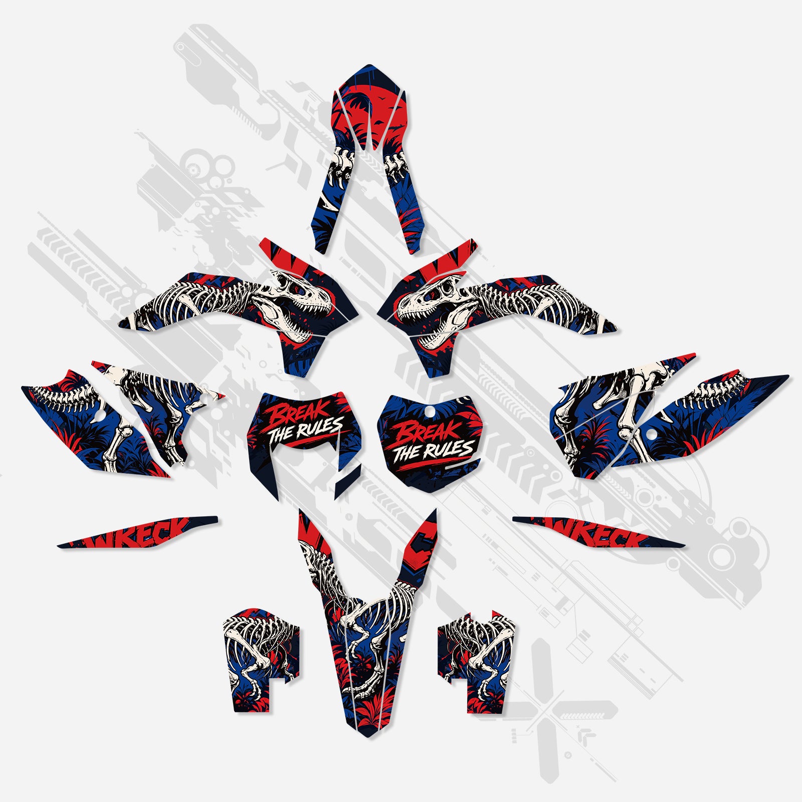 Komplettes Grafik-Dekor Aufkleber-Kit für KTM EXC/XC-W/XCF-W 2014-2016
