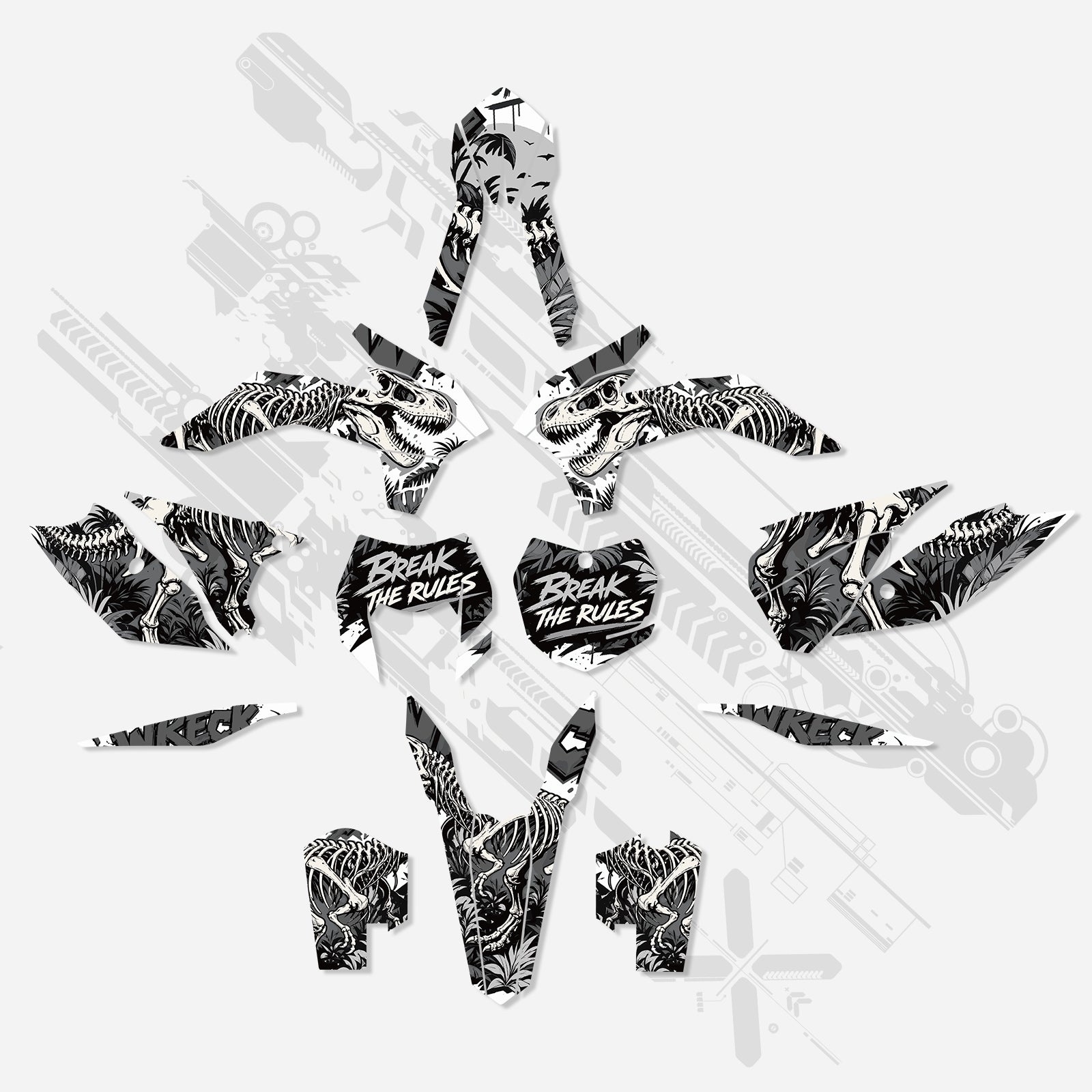 Komplettes Grafik-Dekor Aufkleber-Kit für KTM EXC/XC-W/XCF-W 2014-2016