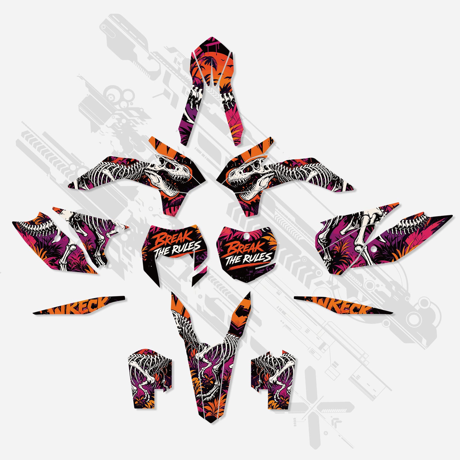Komplettes Grafik-Dekor Aufkleber-Kit für KTM EXC/XC-W/XCF-W 2014-2016
