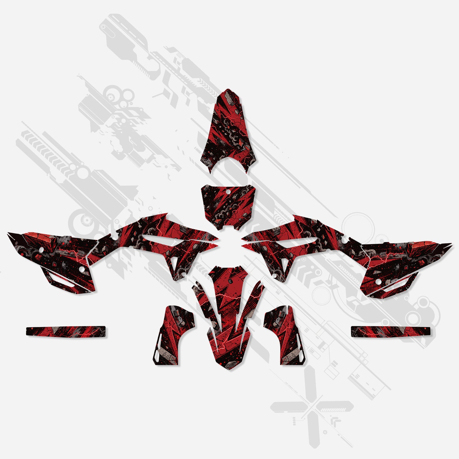 Komplettes Grafik-Dekor Aufkleber-Kit für HONDA CRF450 2021-2024