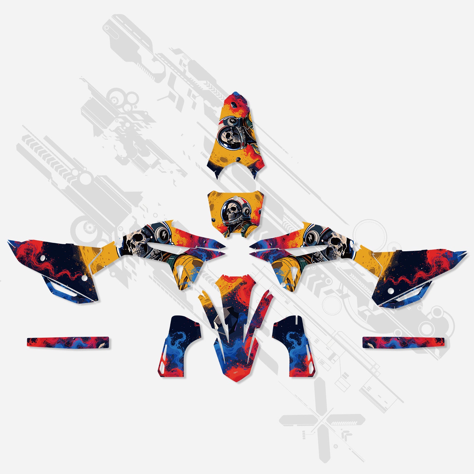 Komplettes Grafik-Dekor Aufkleber-Kit für HONDA CRF450 2021-2024