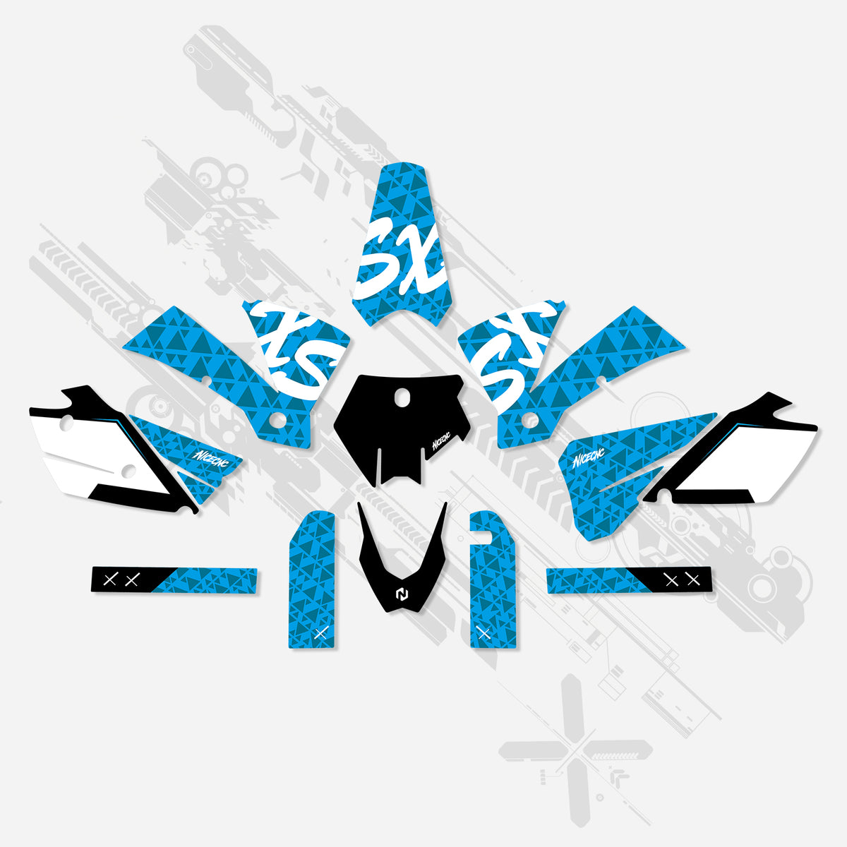 Complete motorcycle decal kit for KTM SX 2003–2004