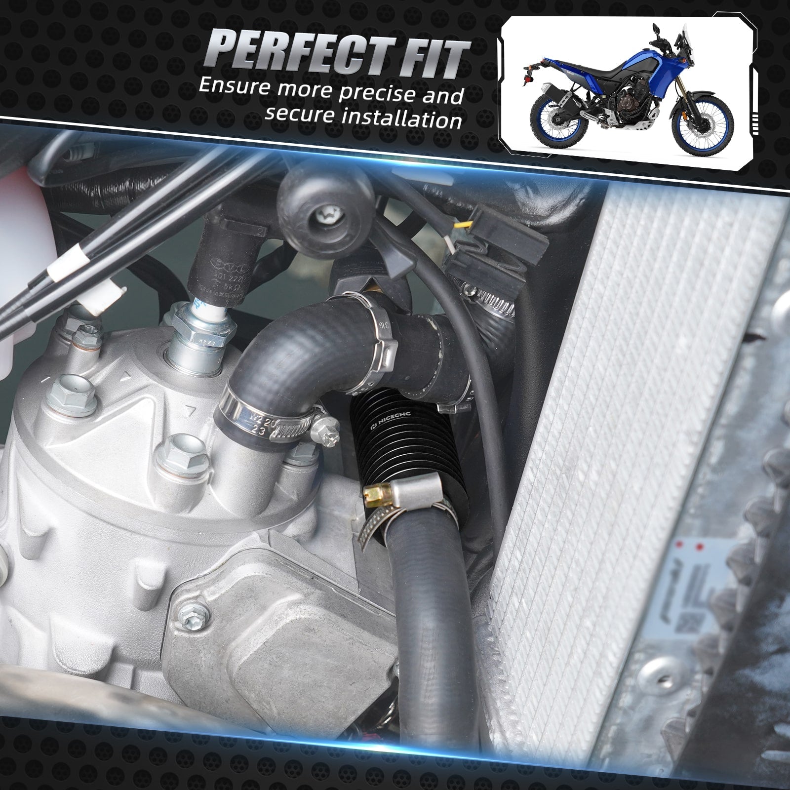 Kühler In Line Wasserkühler mit Klemmen Für KTM Husqvarna 2023-2024 GasGas 2024