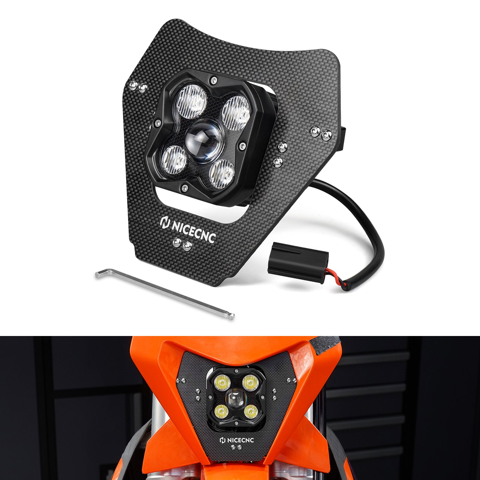 LED Lampen Scheinwerfer Kit Plug & Play für KTM 350 500 EXC-F 2024-2025