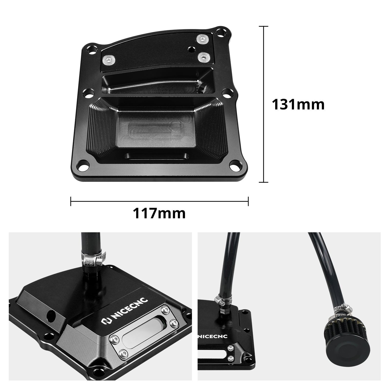 Transparente belüftete Getriebeabdeckung für Harley-Davidson M8-Motor 2017–2024
