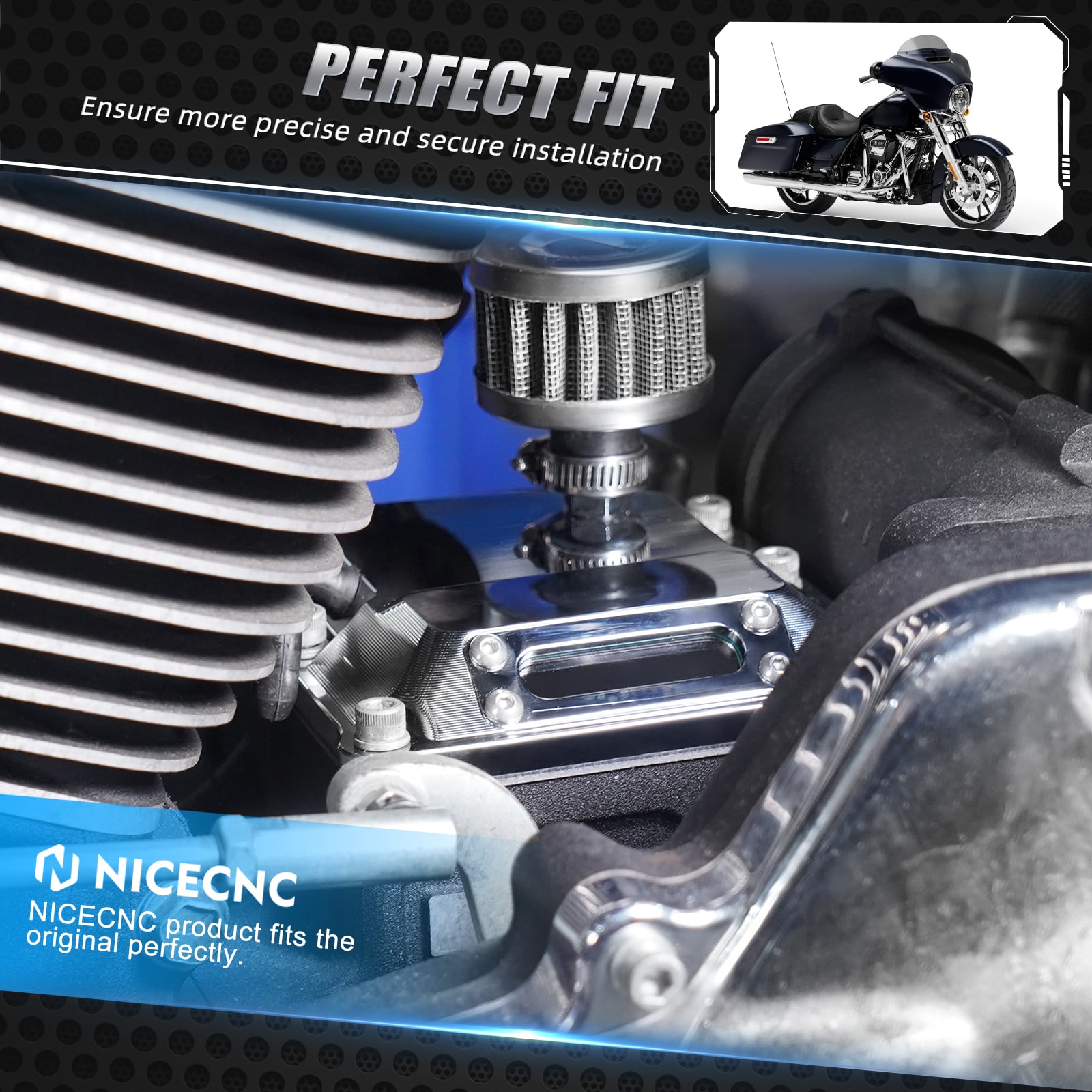 M8 Übertragung Getriebe Vent Top Abdeckung für Harley 2017–2024