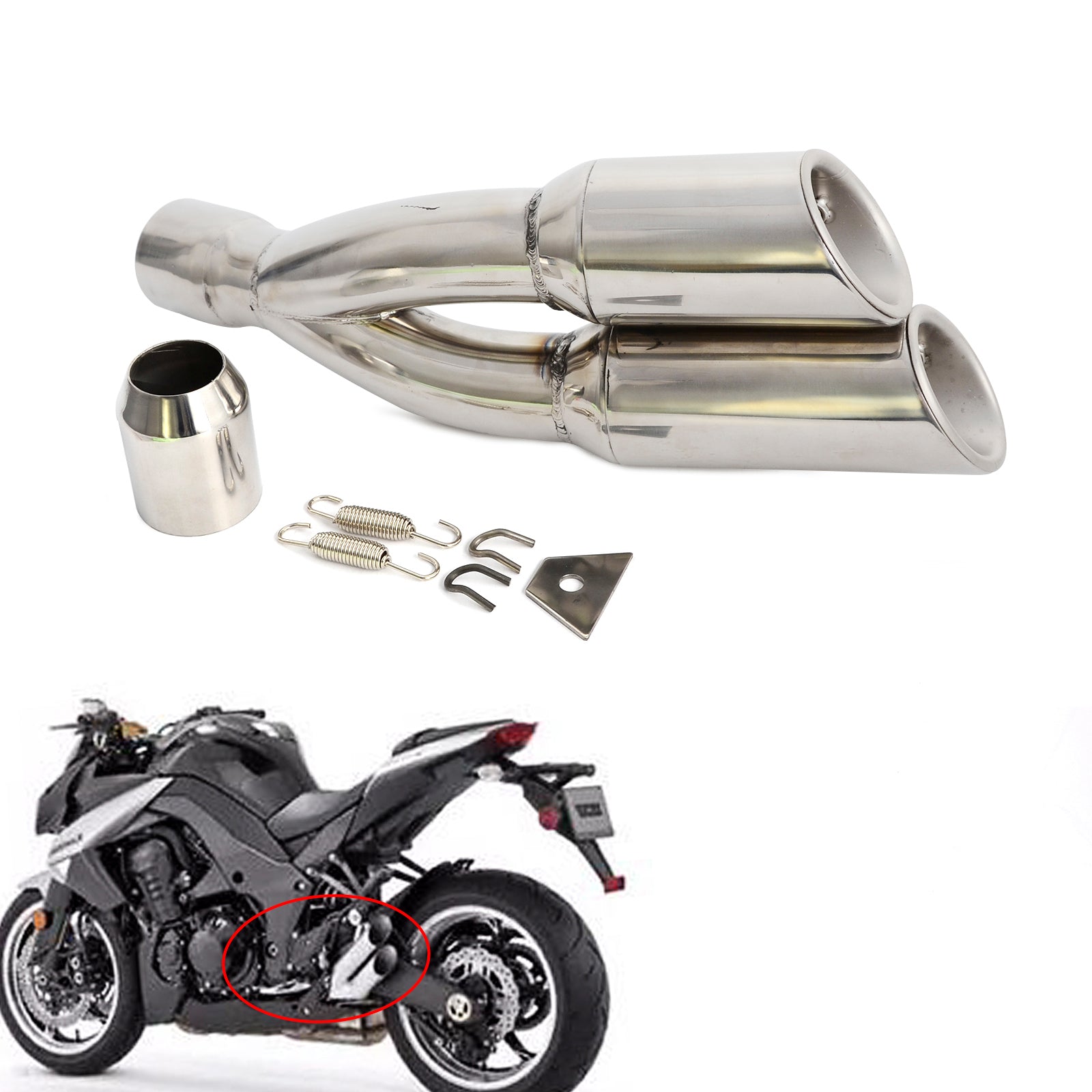 Dual Auspuff Schalldämpfer Vent Rohr Slip Auf 38-51mm Roller Motorrad Straße Bikes