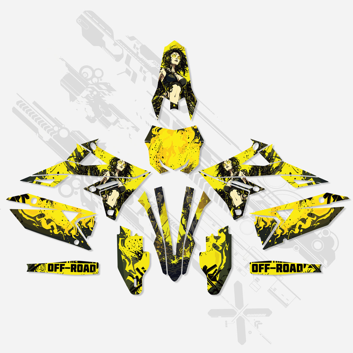 Motorrad Dekoraufkleber Komplettset für SUZUKI RMZ250 19-25 RMZ450 18-25