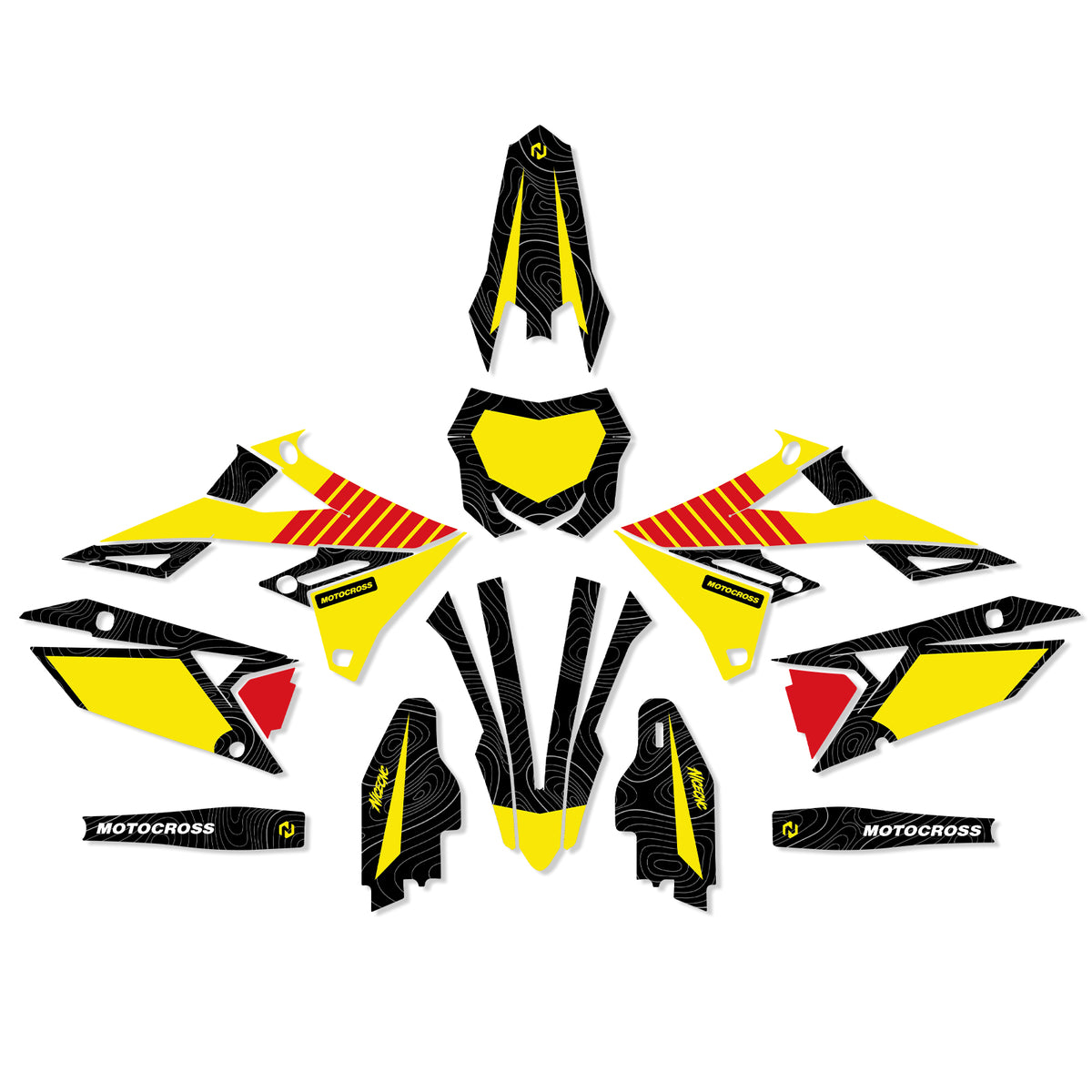 Complete motocross graphics kit for SUZUKI RMZ250 19-25 RMZ450 18-25
