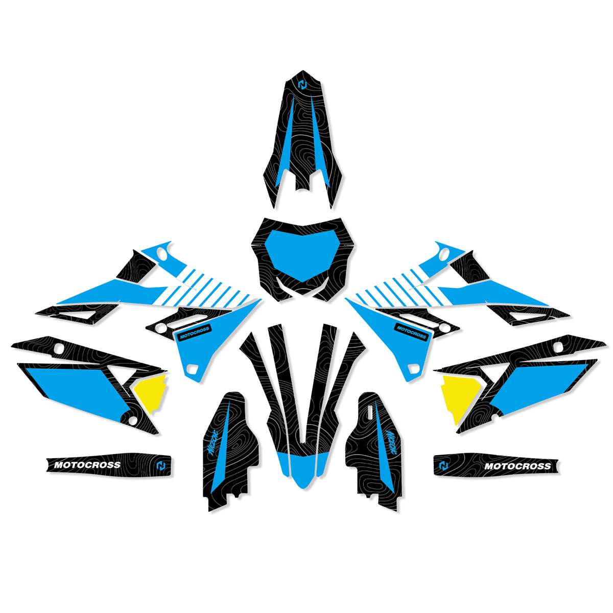 Complete motocross graphics kit for SUZUKI RMZ250 19-25 RMZ450 18-25